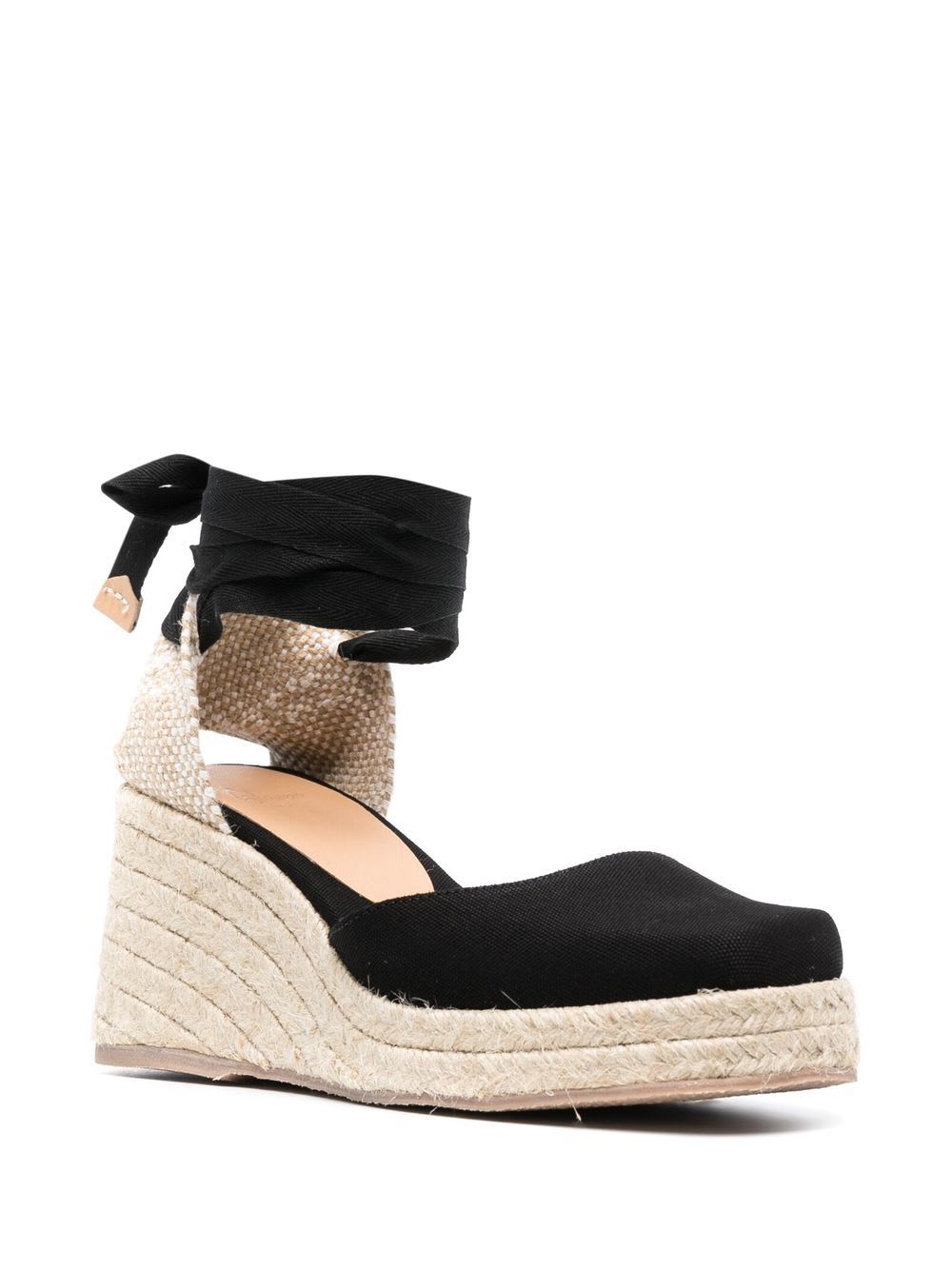 Castaã±er Tina Raffia Wedge Espadrilles In Multi