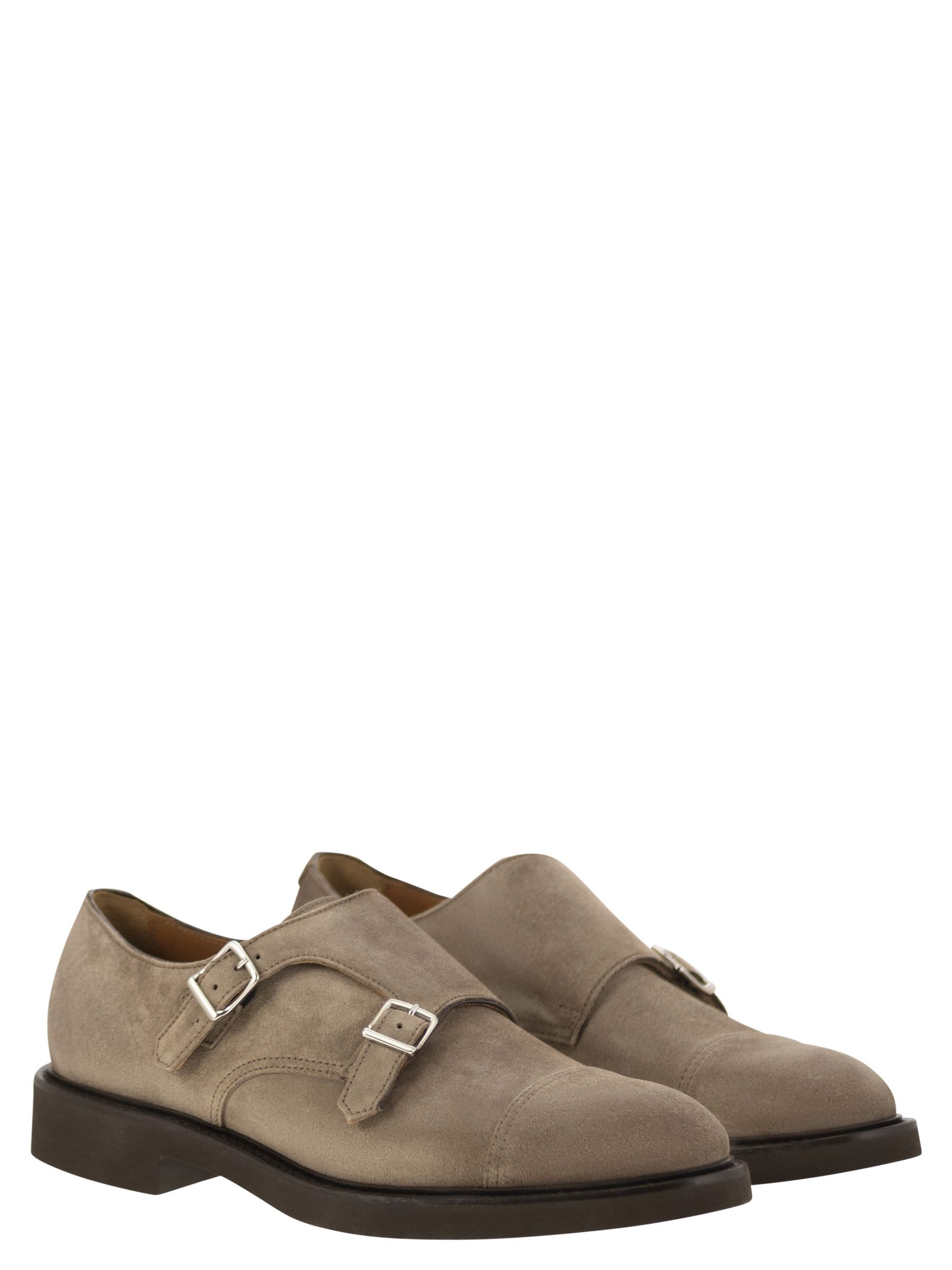 Doucal's Men's Double Suede Buckle Loafer In Beige