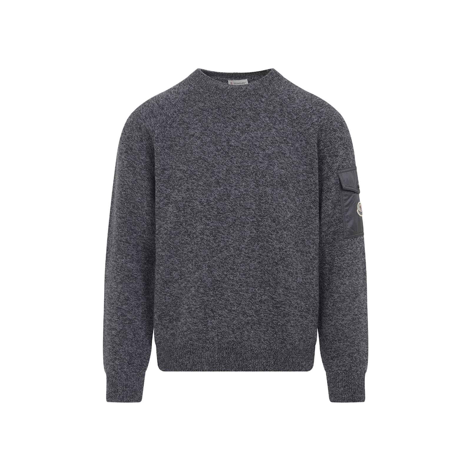Moncler Wool Cashmere Pocket Sweater In Gray