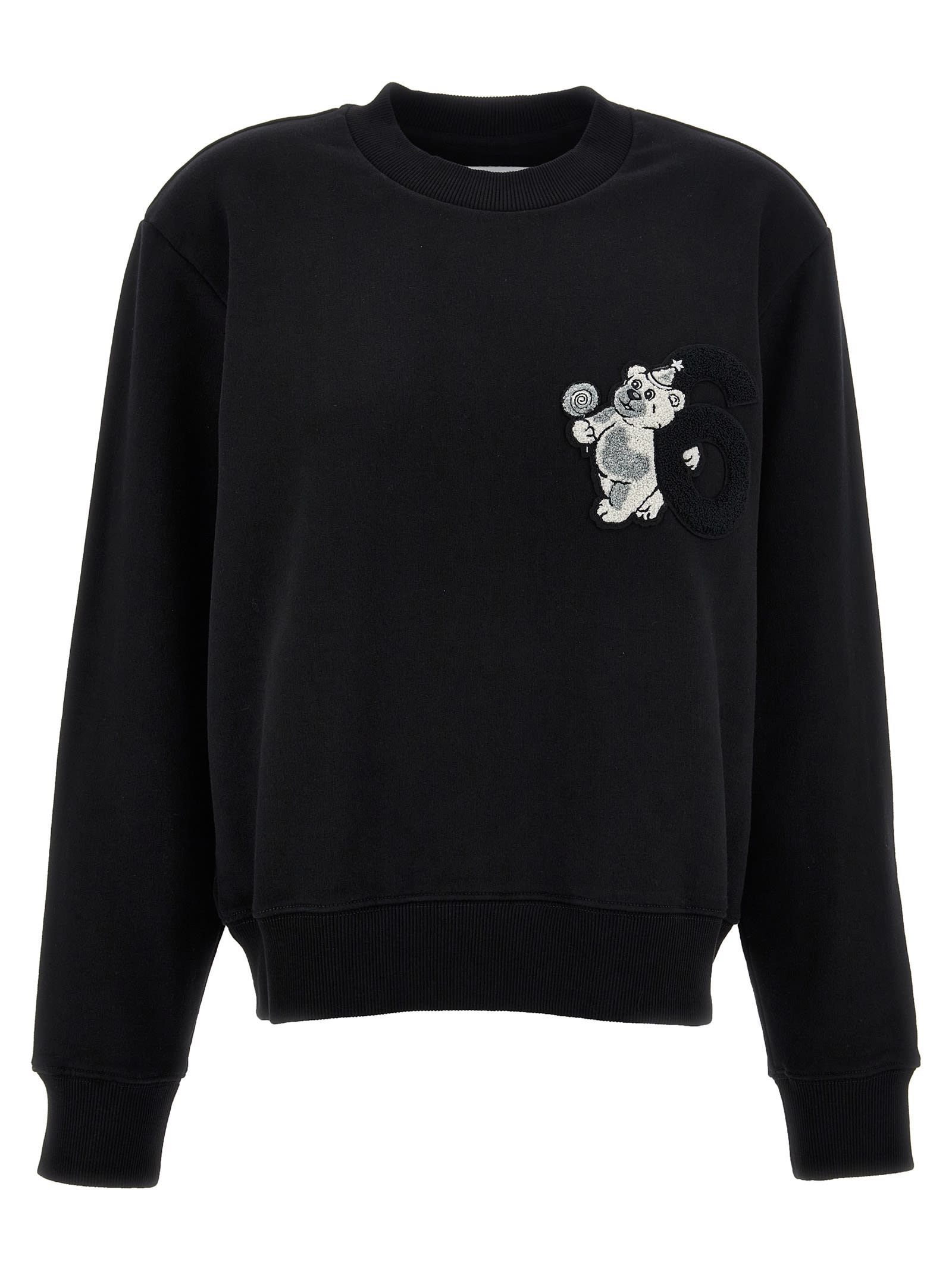 Shop Mm6 Maison Margiela Logo Patch Sweatshirt In Black