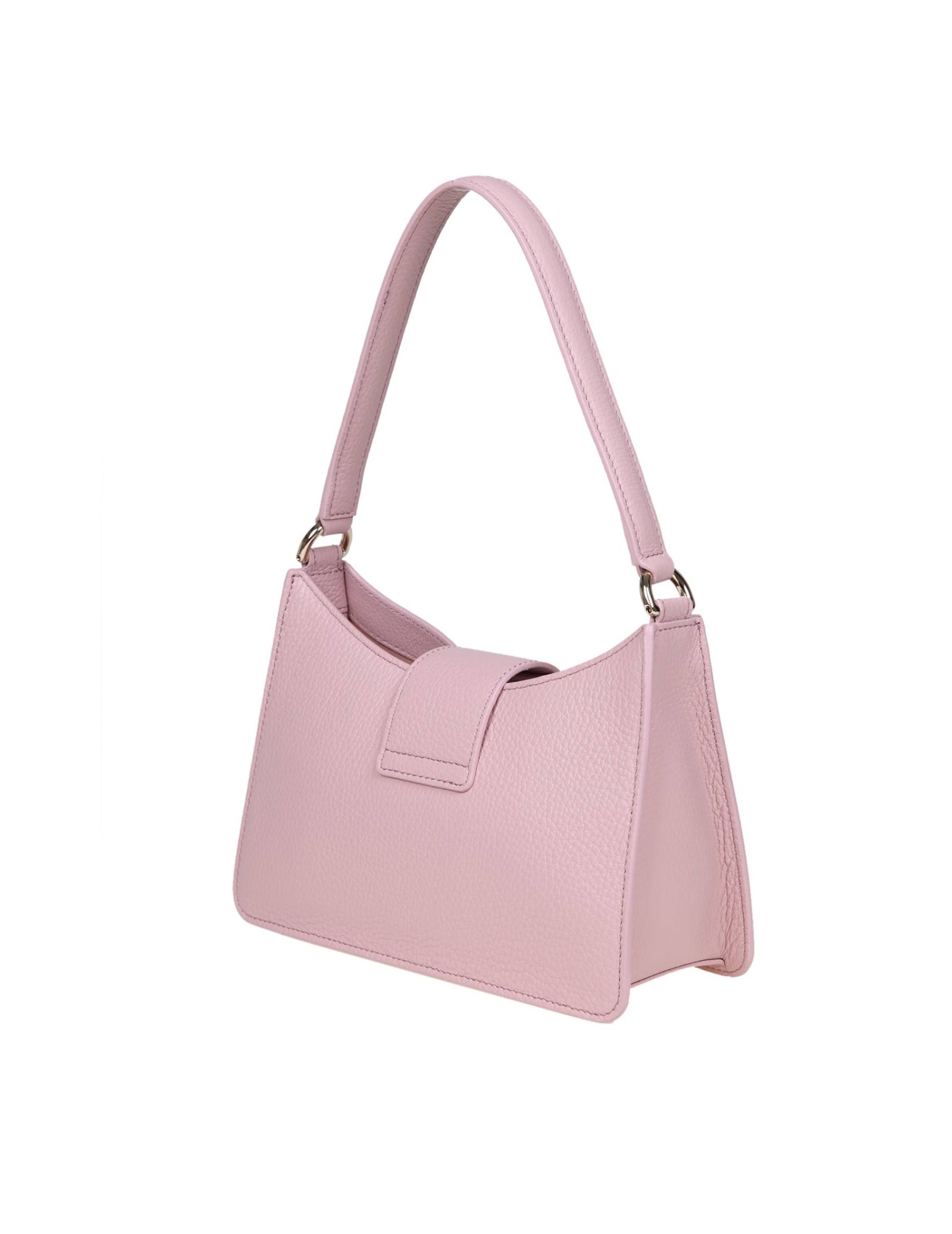 Shop Furla 1927 S Shoulder Bag In Pink Soft Leather In Gold