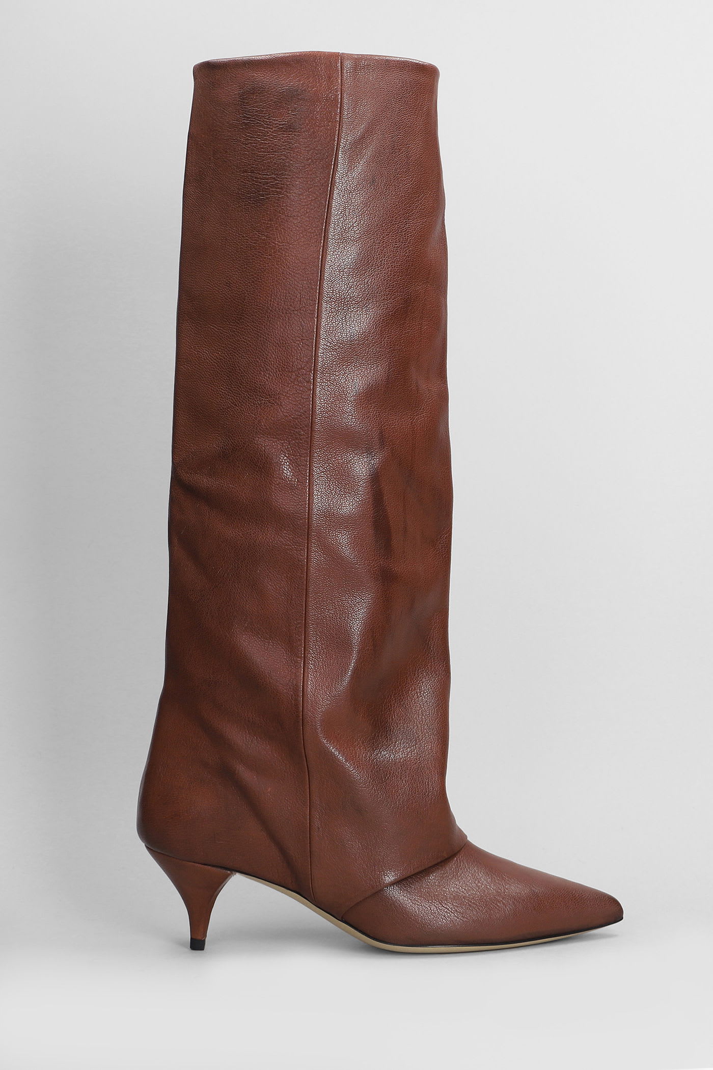 Alchimia High Heels Boots In Leather Color Leather In Brown
