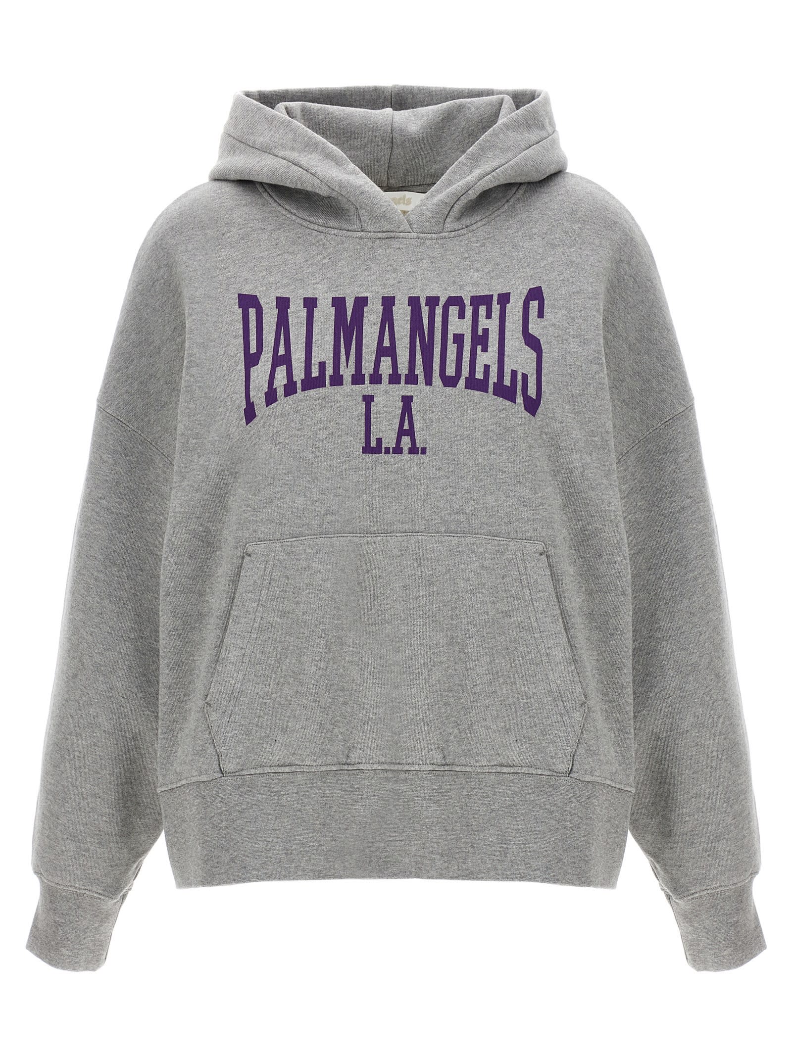 Shop Palm Angels College Classic Hoodie In Gray