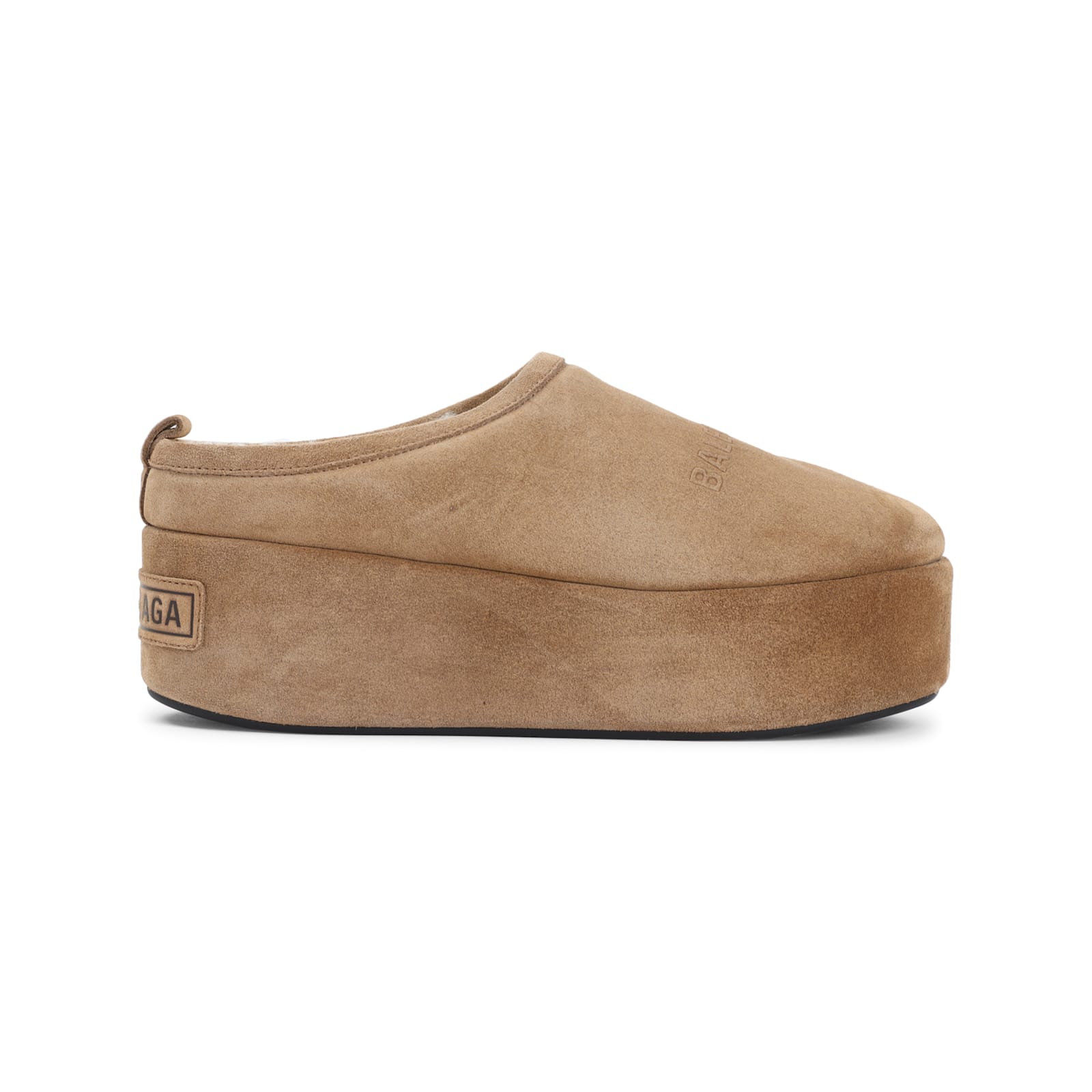 Balenciaga Women Alaska Soft Suede Mule With Plateau In Multi
