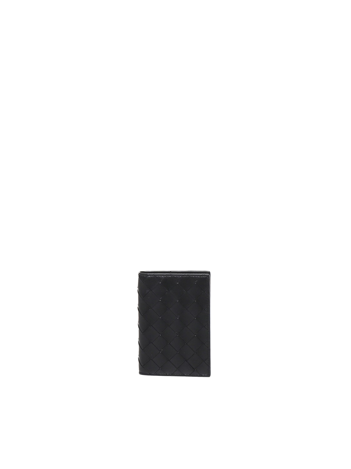 Shop Bottega Veneta Braided Passport Holder In Black