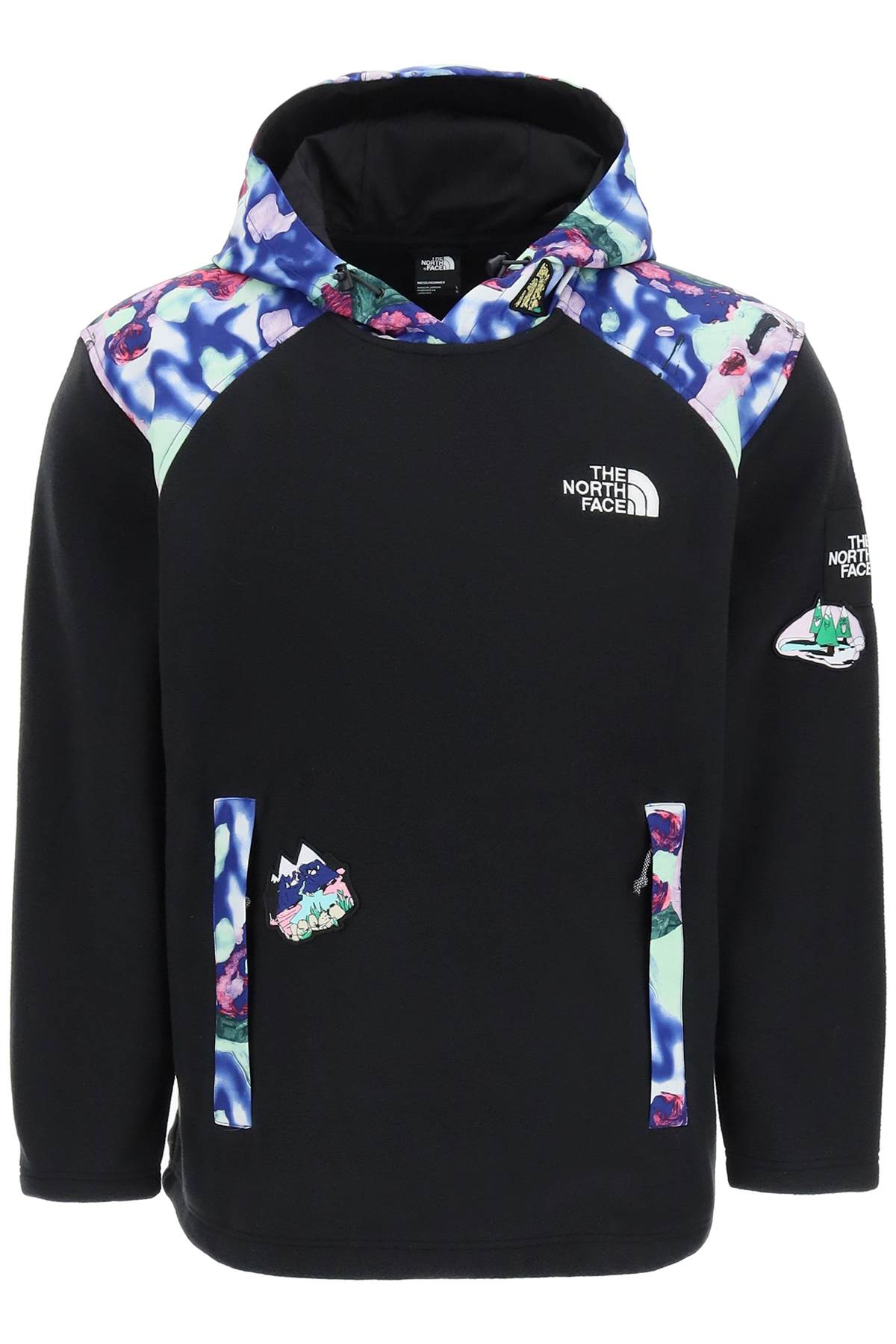 The North Face convin Microfleece Hoodie With Patterned Inserts