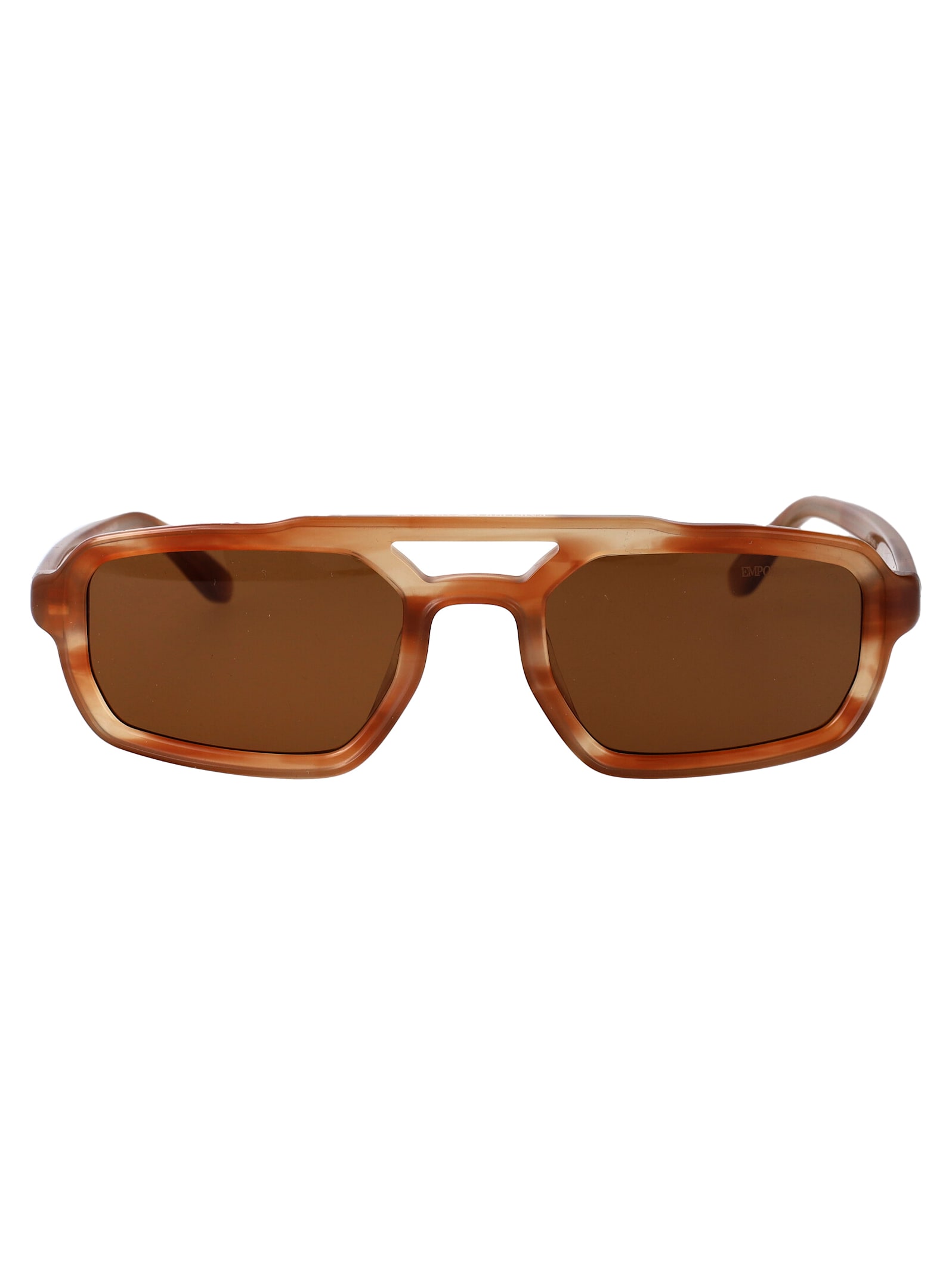 Emporio Armani Asv Black Blue Men's Irregular-shaped Sunglasses In Brown Havana