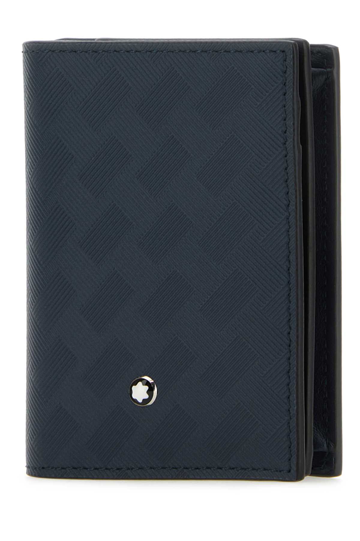 Montblanc Blue Leather Cardholder In Inkblue