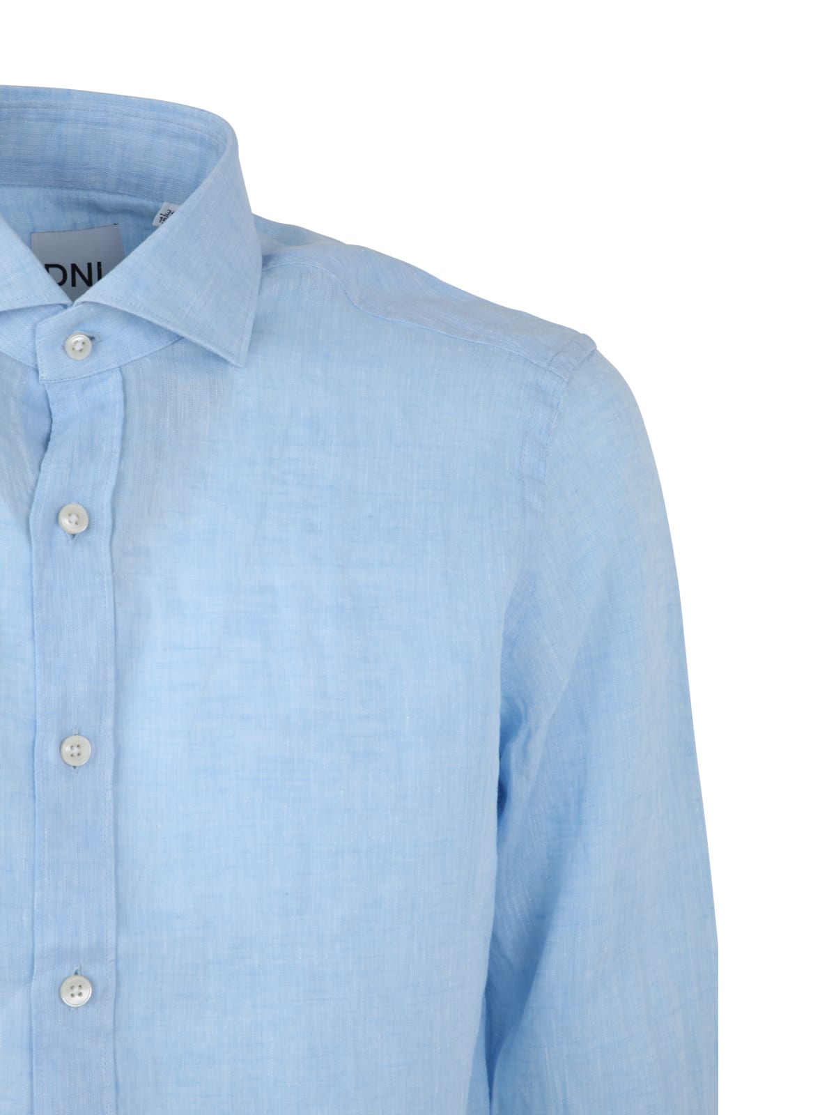 Shop Dnl Linen Classic Shirt In Light Blue
