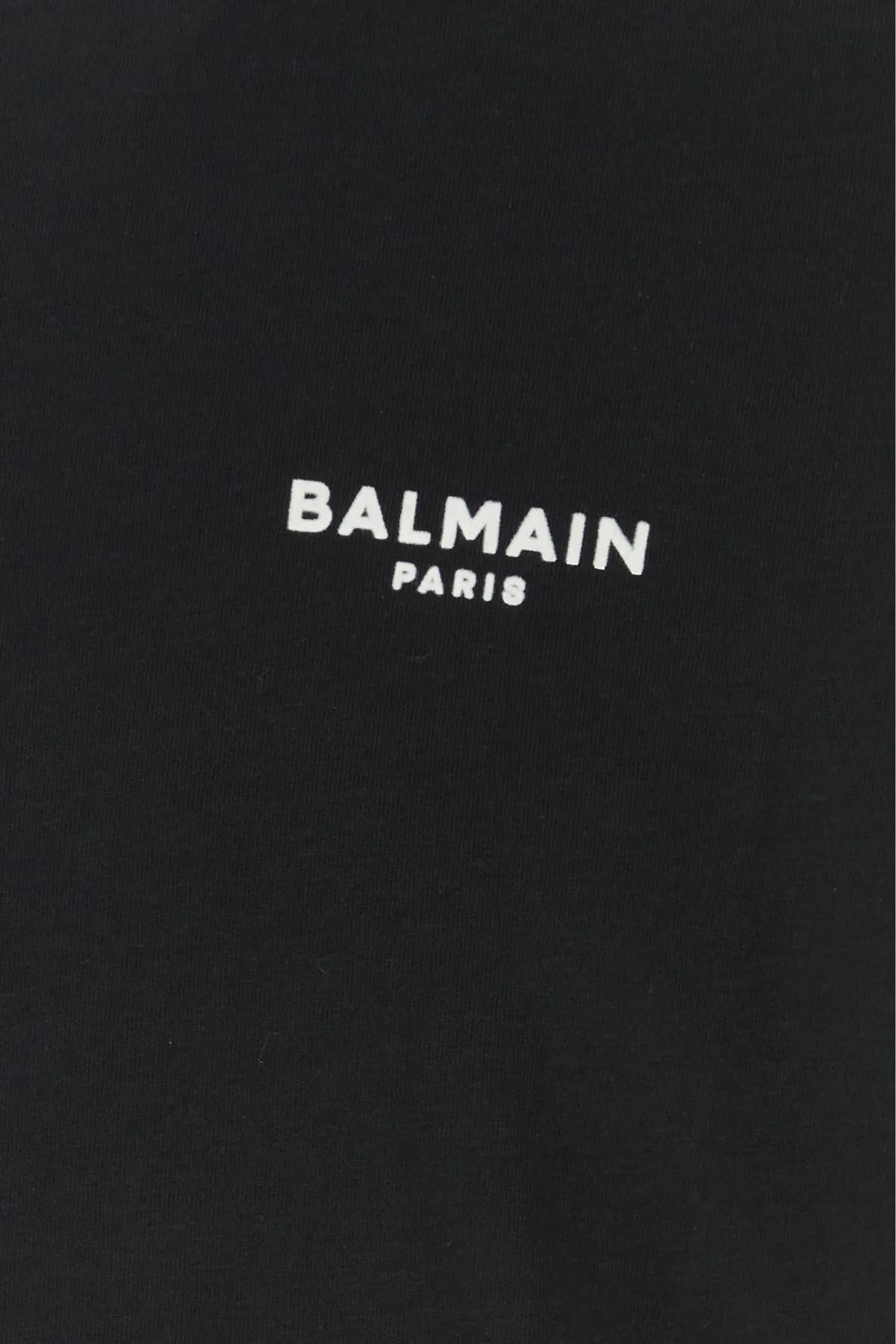 Shop Balmain Black Cotton T-shirt