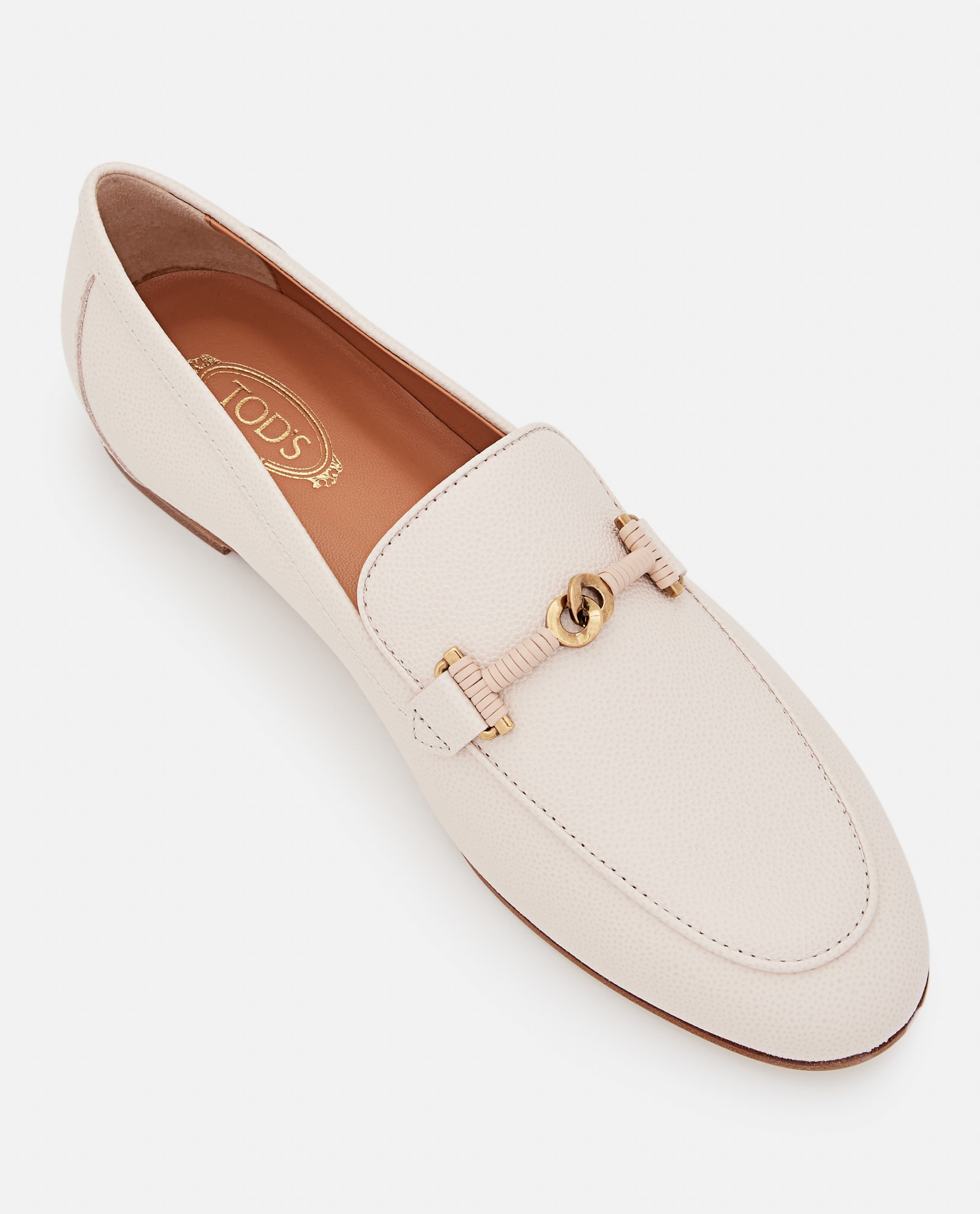 Shop Tod's Flat Leather Loafers In Pink