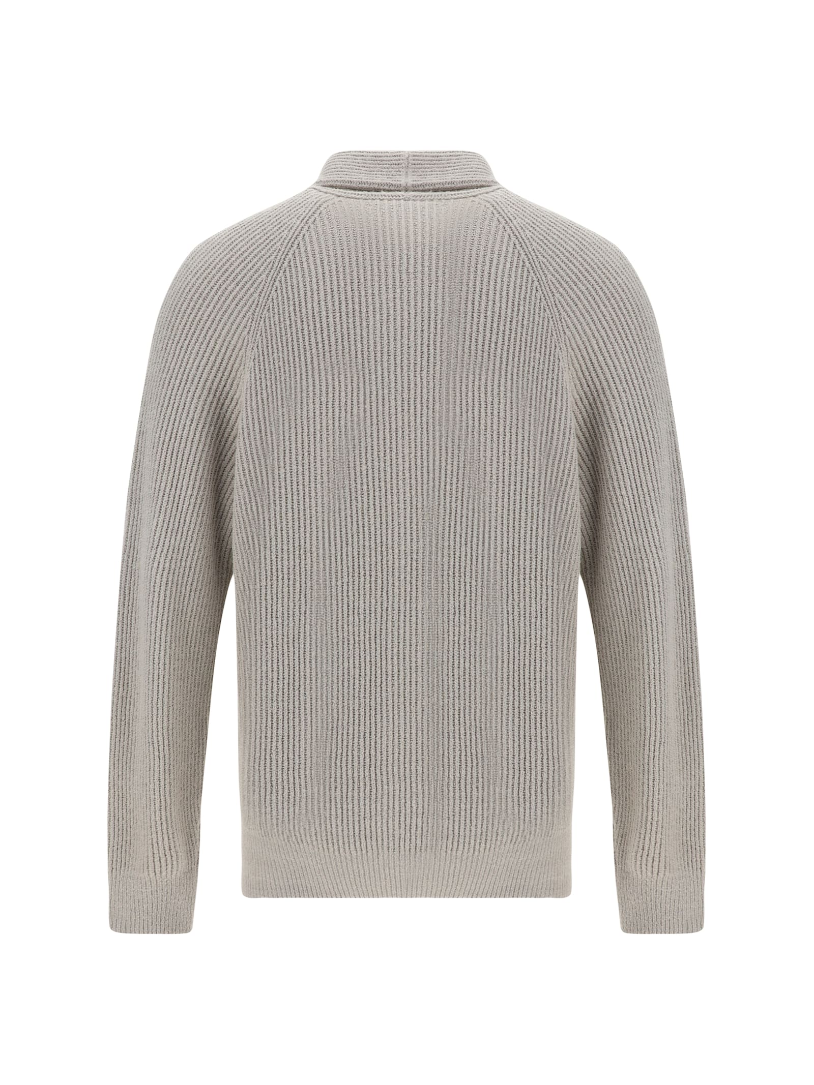 Brunello Cucinelli Ribbed Cotton Shawl Collar Cardigan In C2438