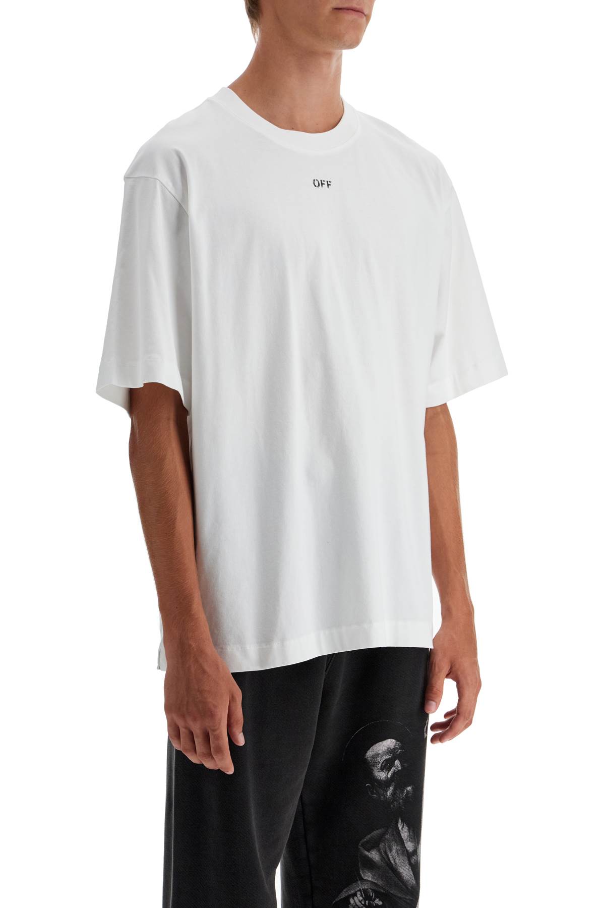 Shop Off-white Oversized Crewneck In White Black (white)