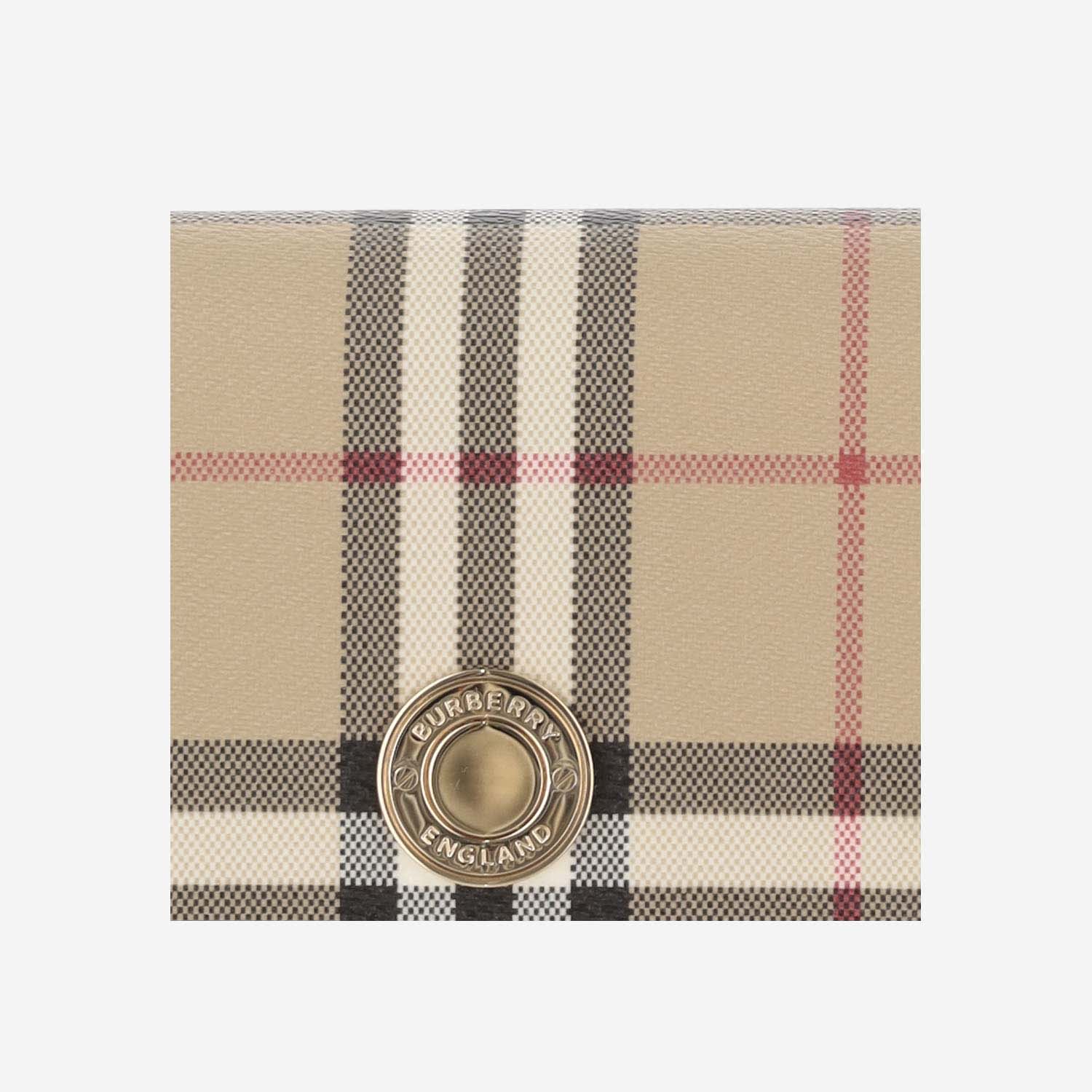 Shop Burberry Continental Wallet With Check Pattern In Red