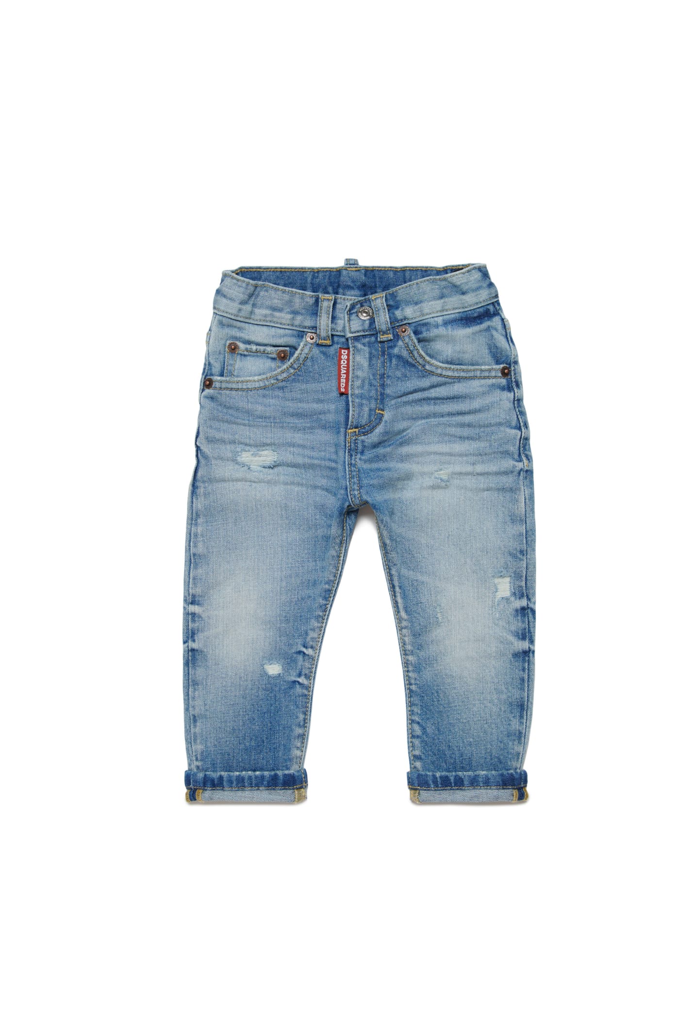 Shop Dsquared2 D2p76ab Trousers Dsquared Light Jeans With Tears In Blue
