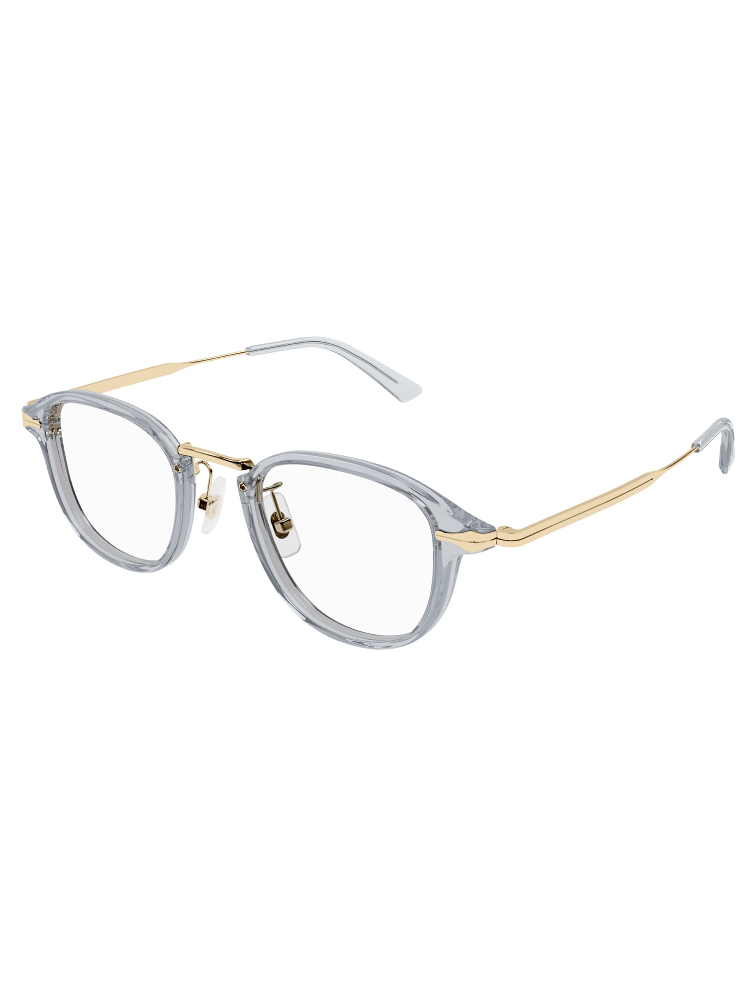 Shop Montblanc Mb0336o Eyewear In Grey Gold Transparent