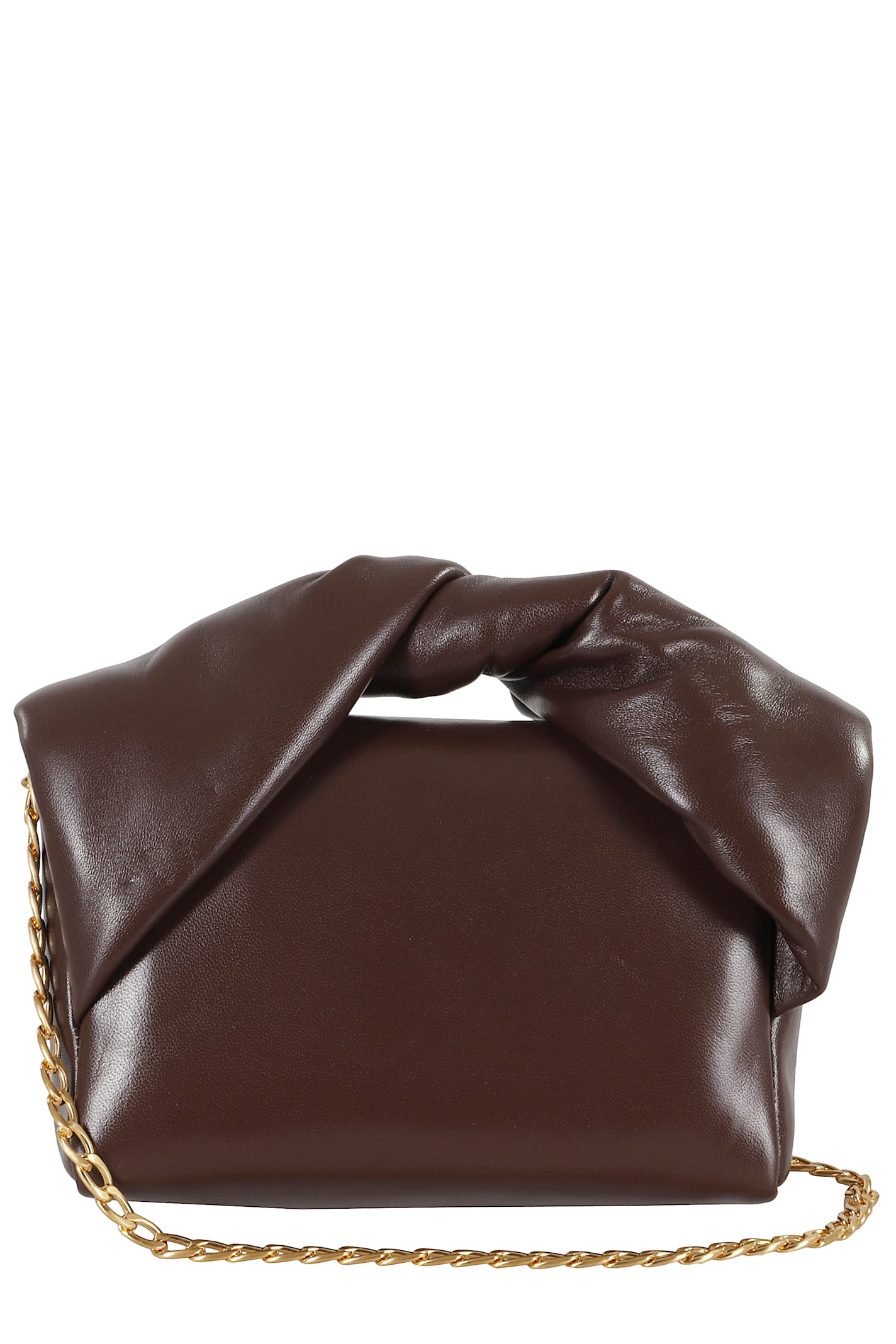 Jw Anderson Chocolate Nappa Leather Medium Twister Handbag In Brown