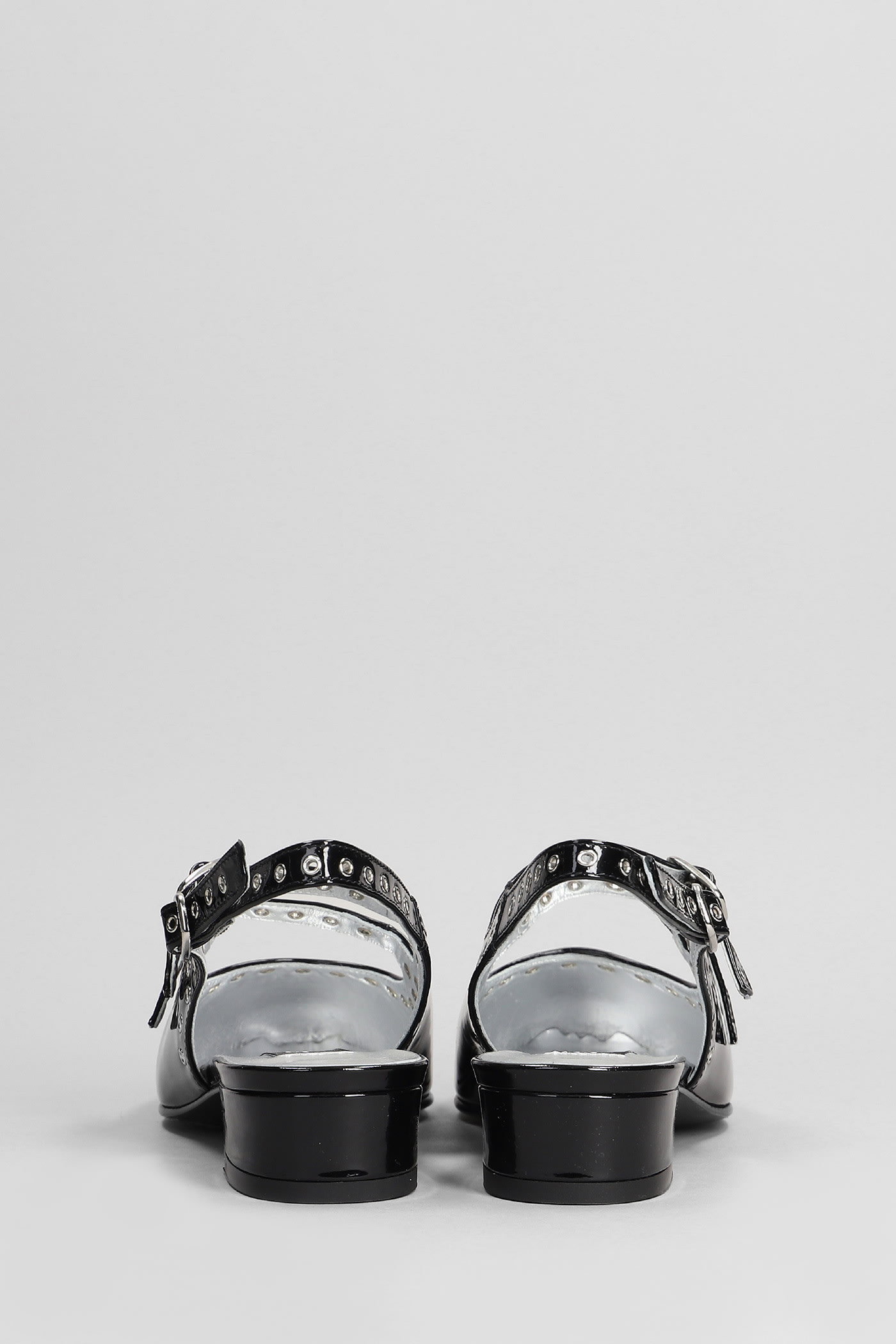 Shop Carel Queen Ballet Flats In Black Leather In Vernis Noir