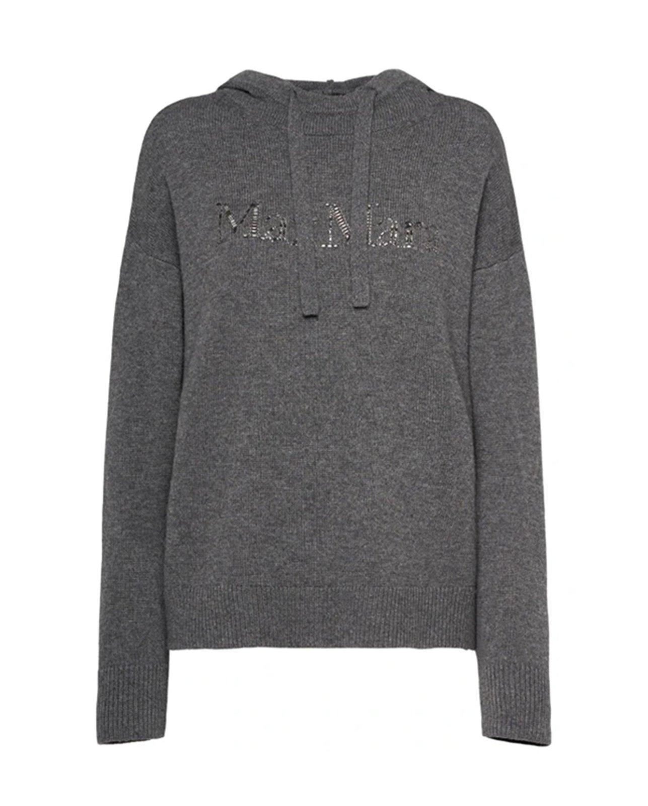 'S Max Mara Logo Embellished Knitted Hoodie