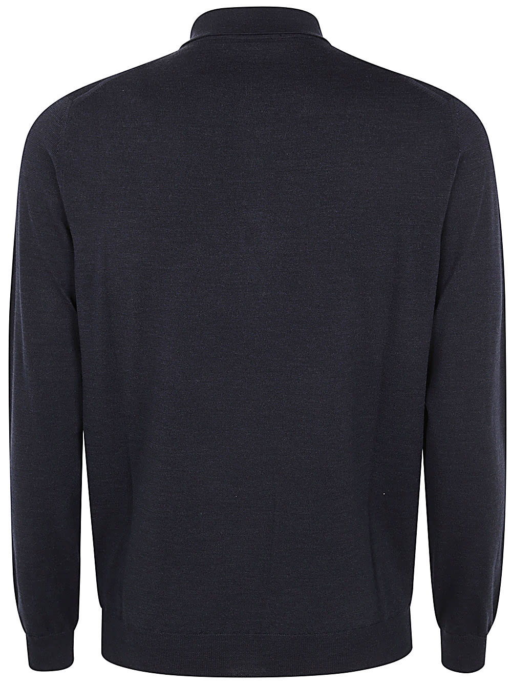 Shop Zanone Polo Long Sleeves Slim Fit In Blue Melange