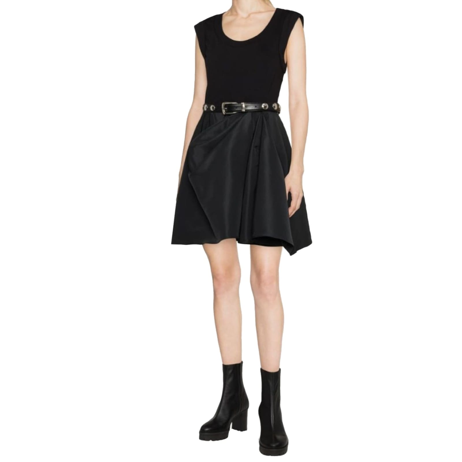 Shop Alexander Mcqueen Gathered Mini Dress In Black