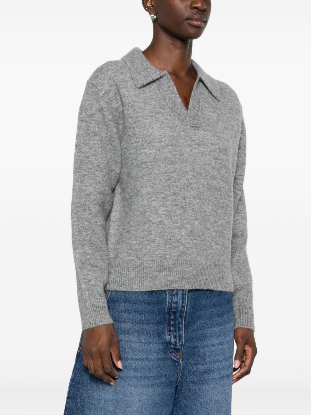 Dunst Wool Blend Polo Sweater In Gray