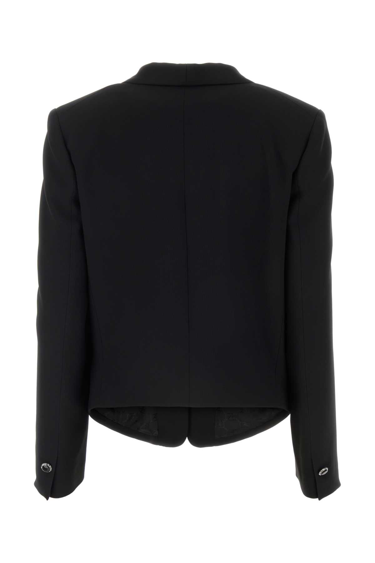 Shop Alberta Ferretti Black Acetate Blend Blazer In Nero