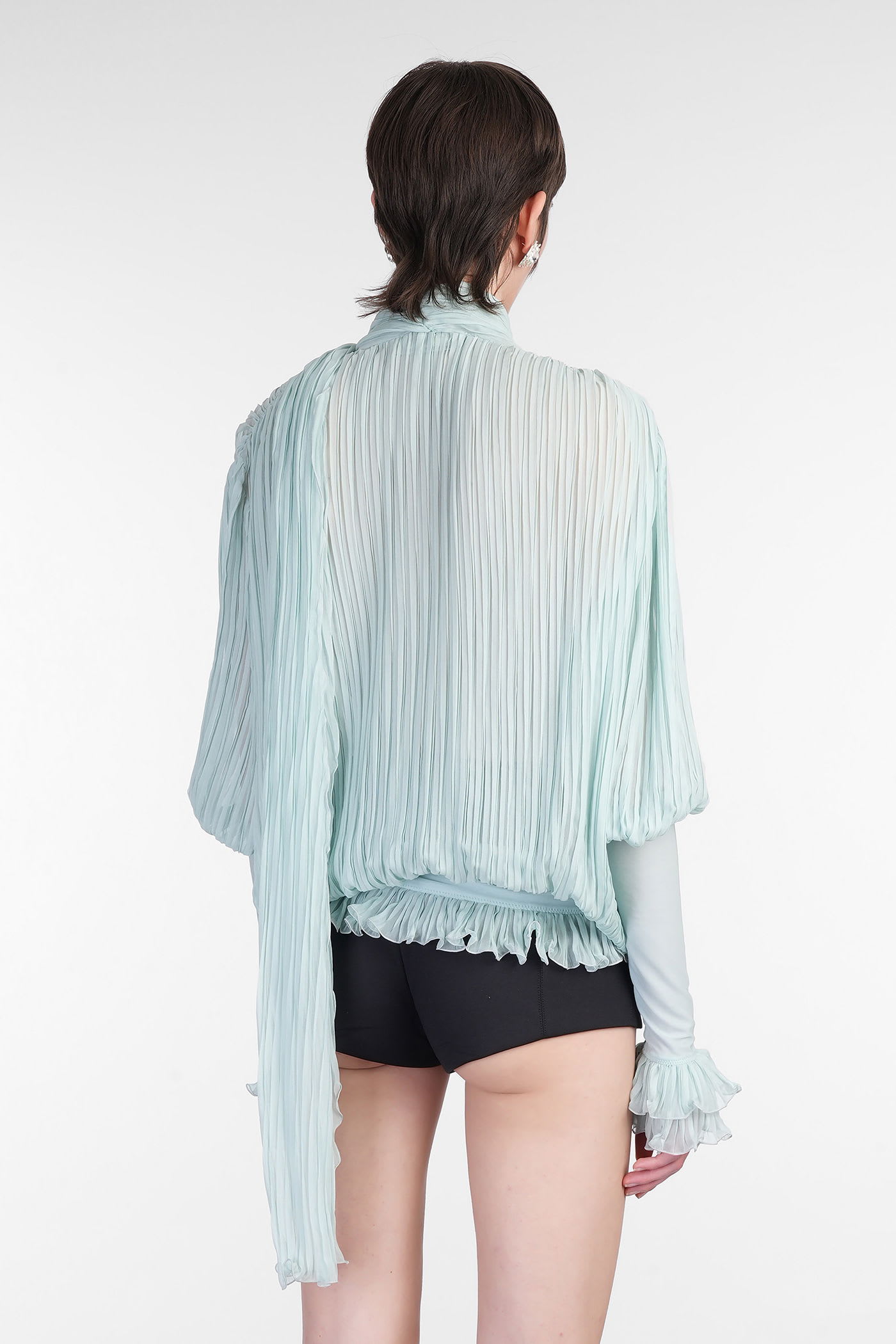 Blumarine Blouse In Green Silk In Green
