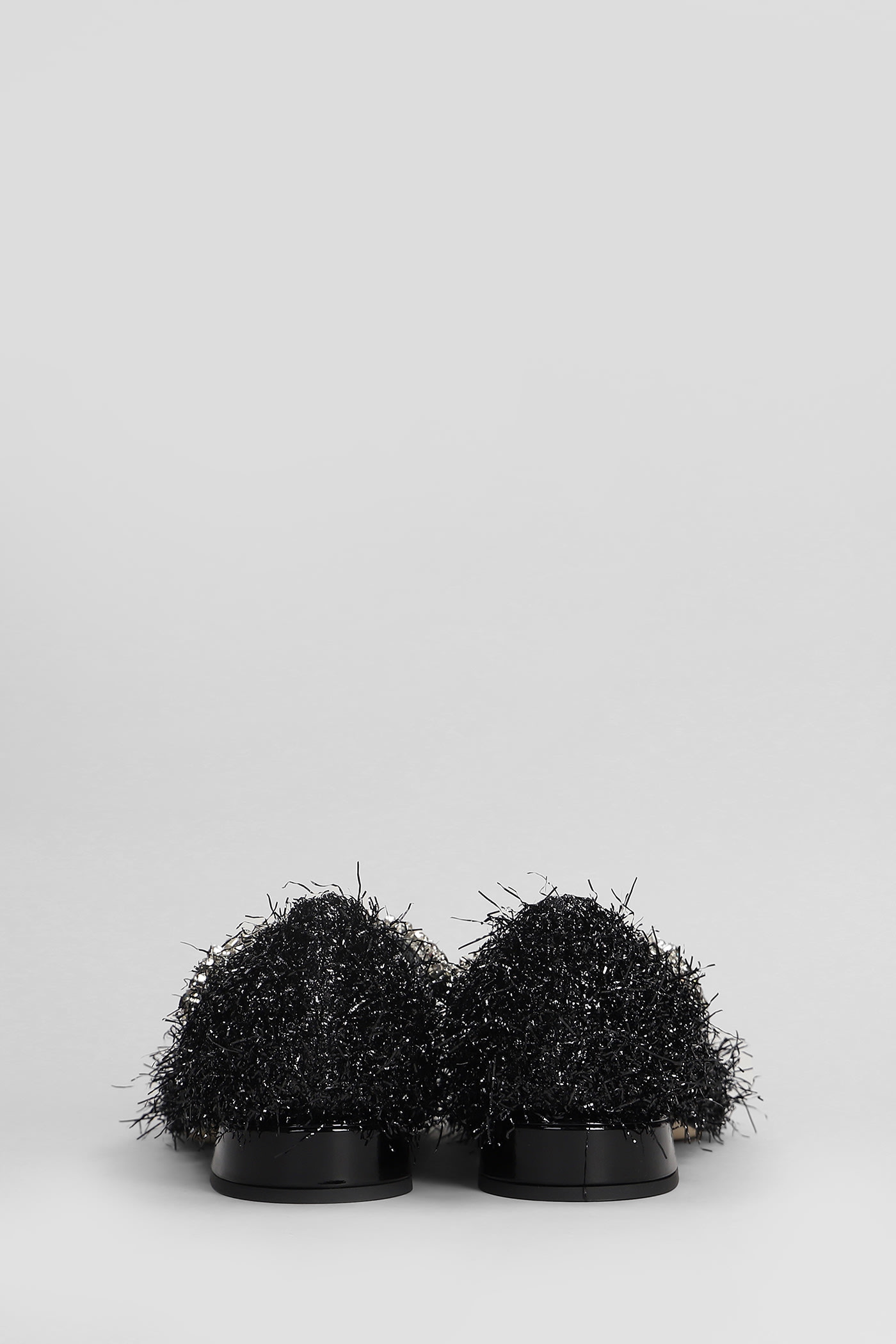 Jimmy Choo Bing Feather-embellished Ballet Flats In Black