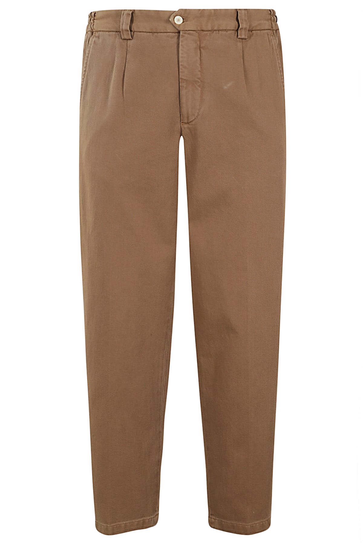 Shop Briglia 1949 Pant Ventre Piatto Over Twill Di Cot In Tabacco