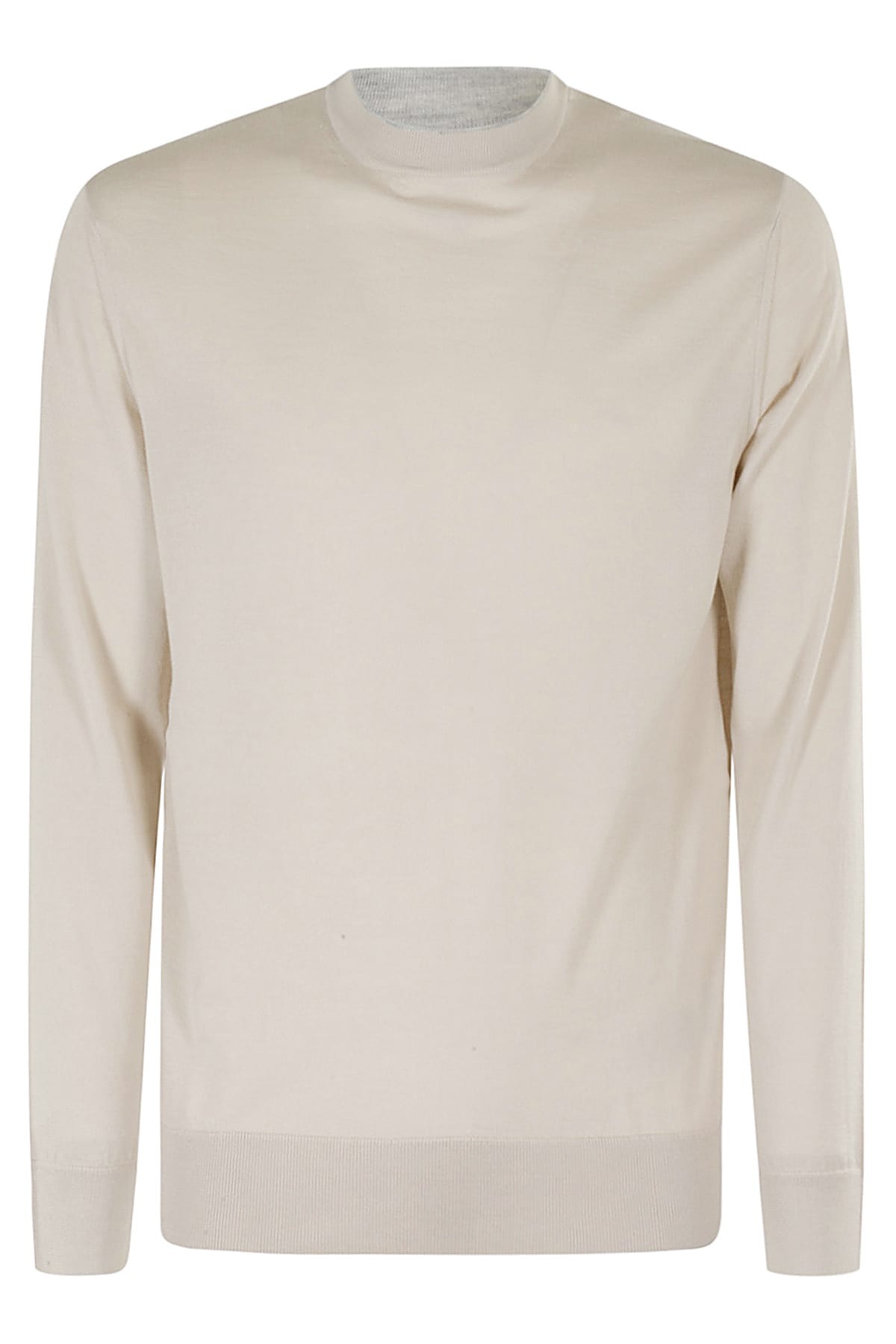 Shop Eleventy Maglia Girocollo Tipping In Sabbia Grigio