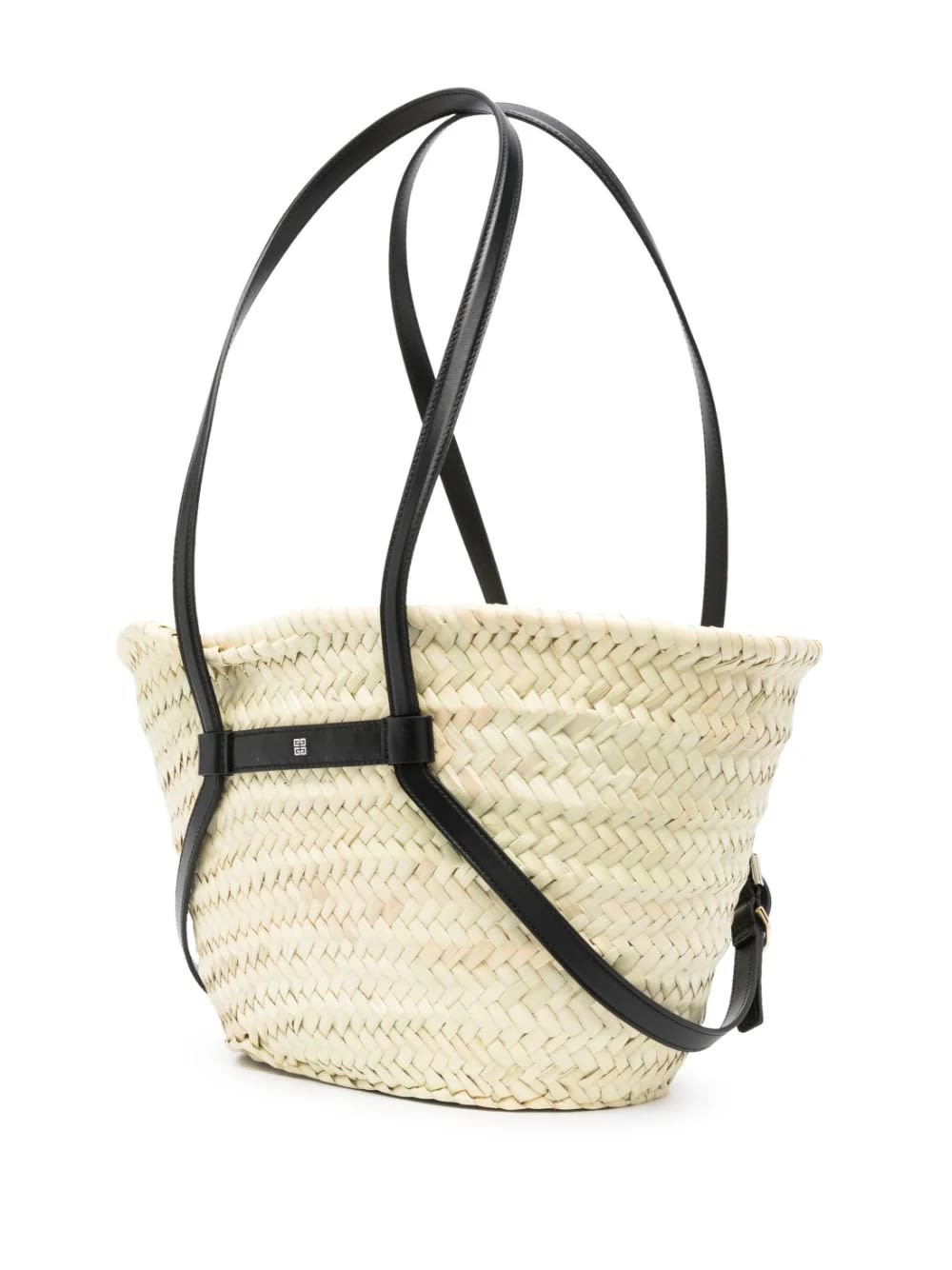 Shop Givenchy Black Raffia Small Voyou Basket Bag