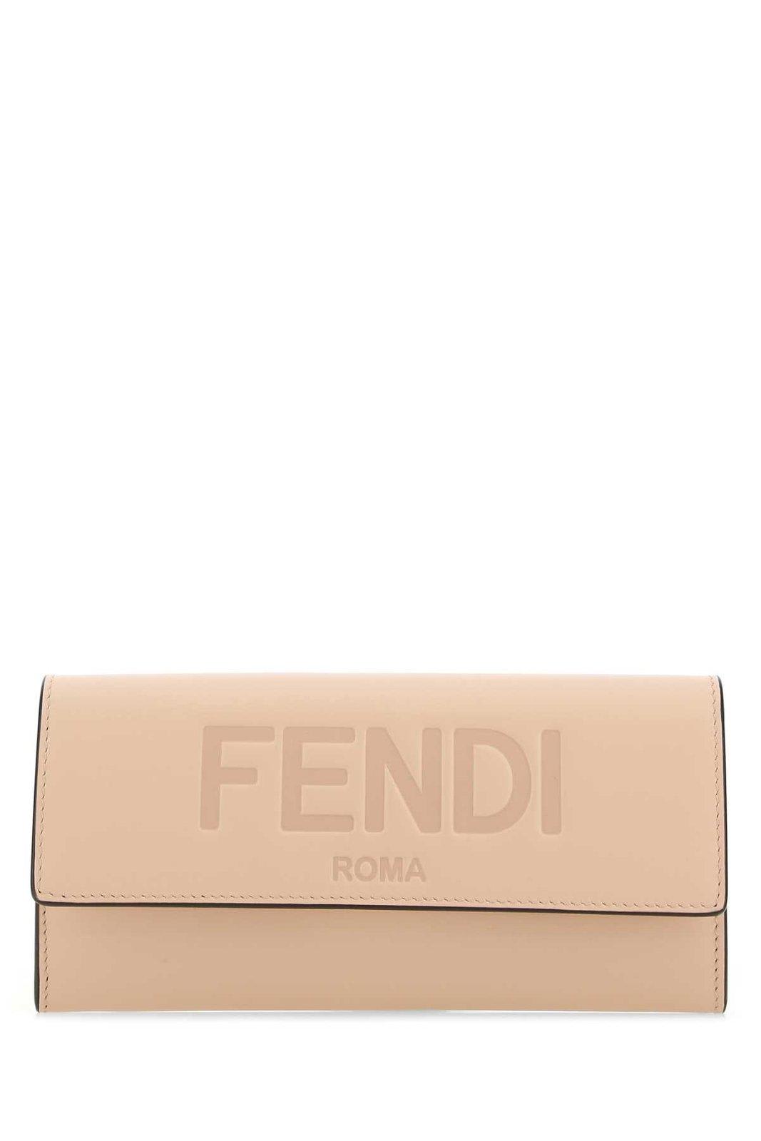 Fendi Logo Embossed Foldover Wallet