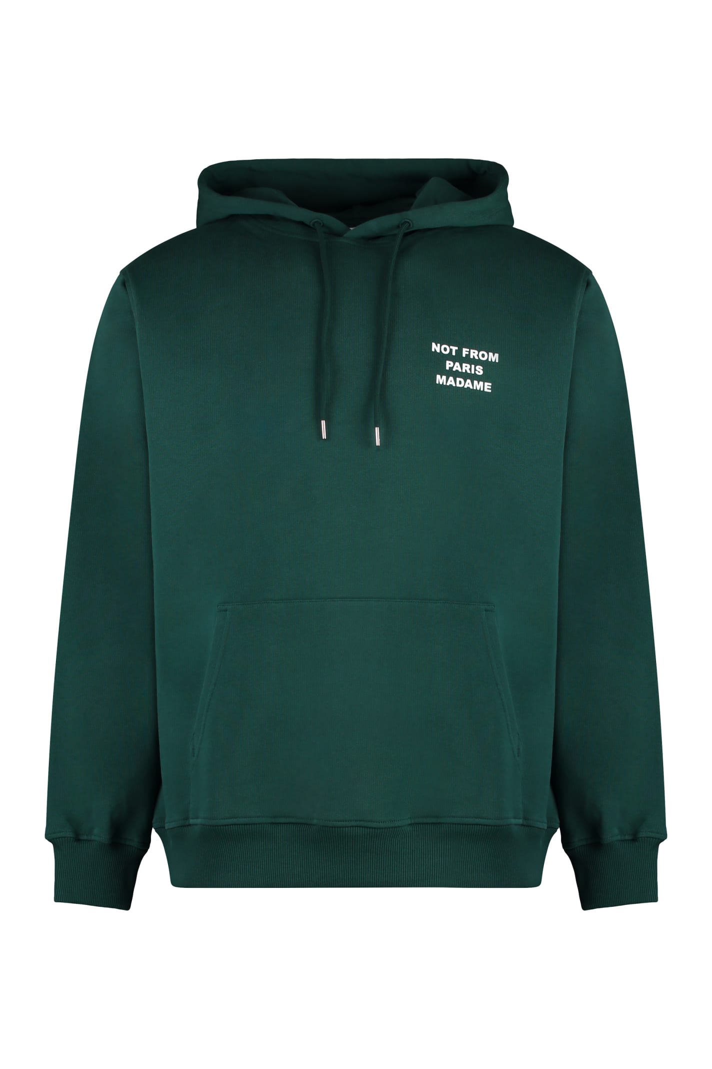 Shop Drôle De Monsieur Slogan Hooded Sweatshirt In Green