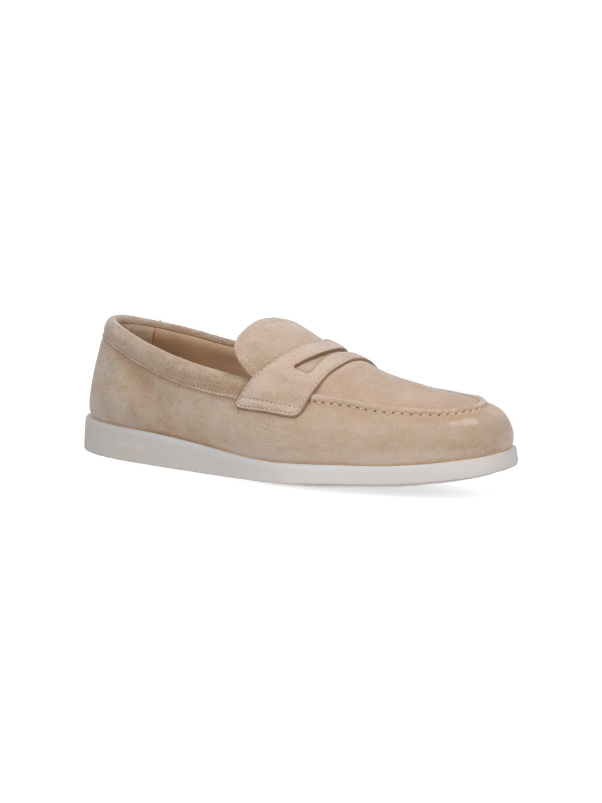 Church's Beige Suede Loafers With Classic Penny Strap Detail In Beige