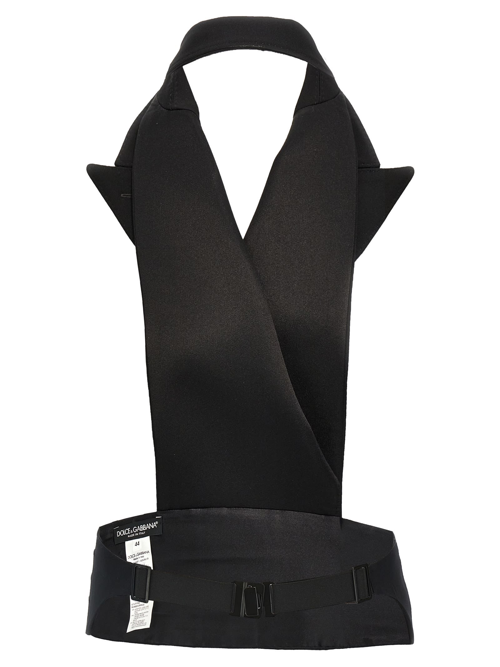 Shop Dolce & Gabbana Double-breasted Bare Back Vest In Black