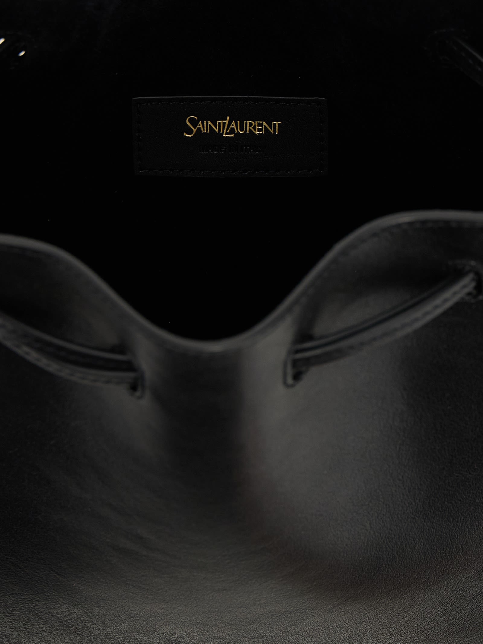 Saint Laurent Leather Bucket Bag Crossbody Bags Black