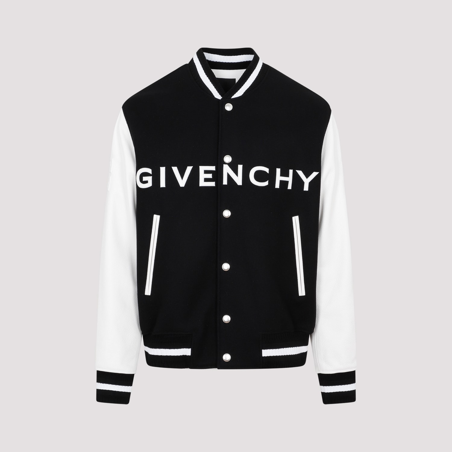 Shop Givenchy Varsity Jacket In Black White