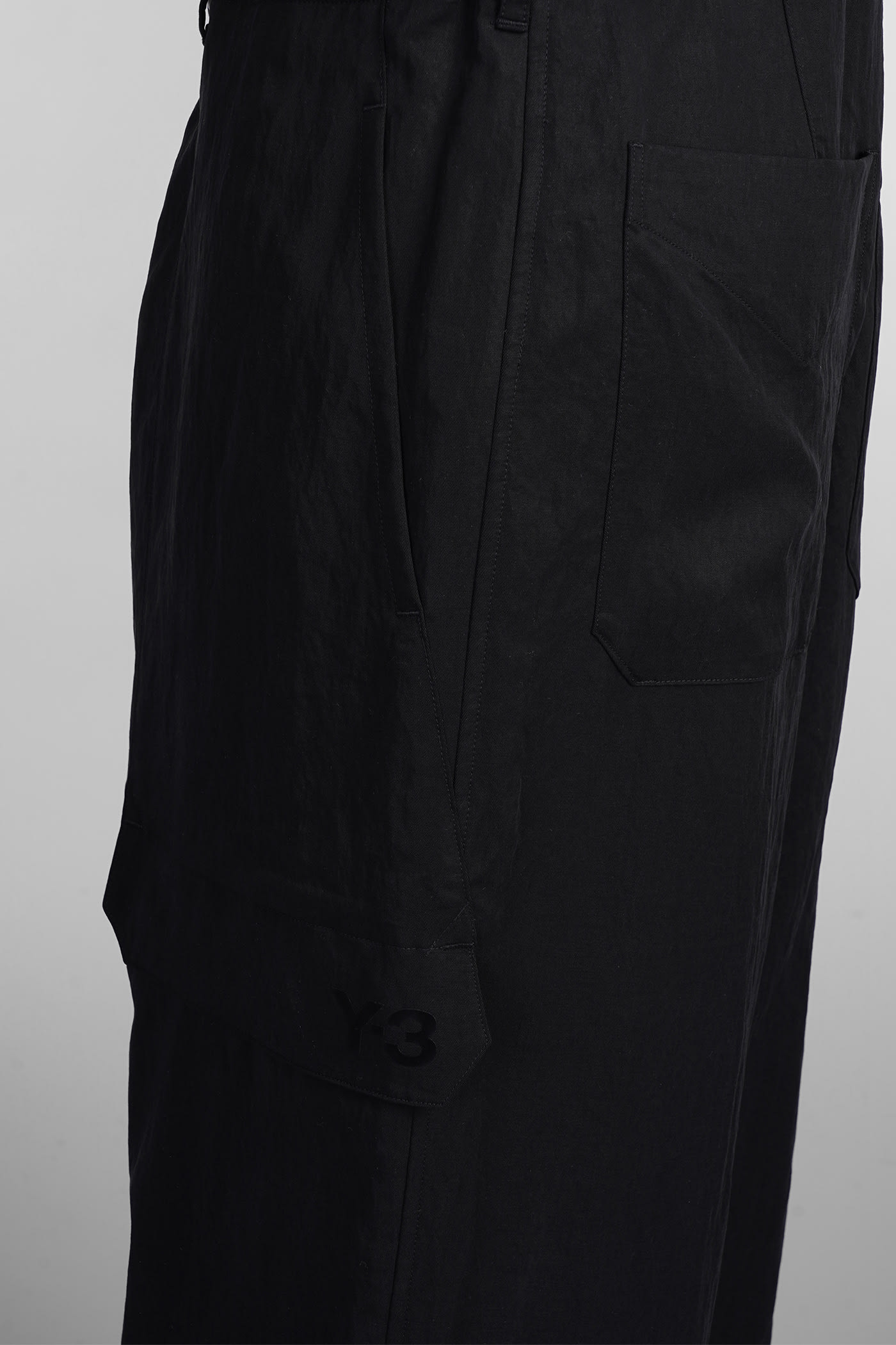 Shop Y-3 Pants In Black Wool And Polyester