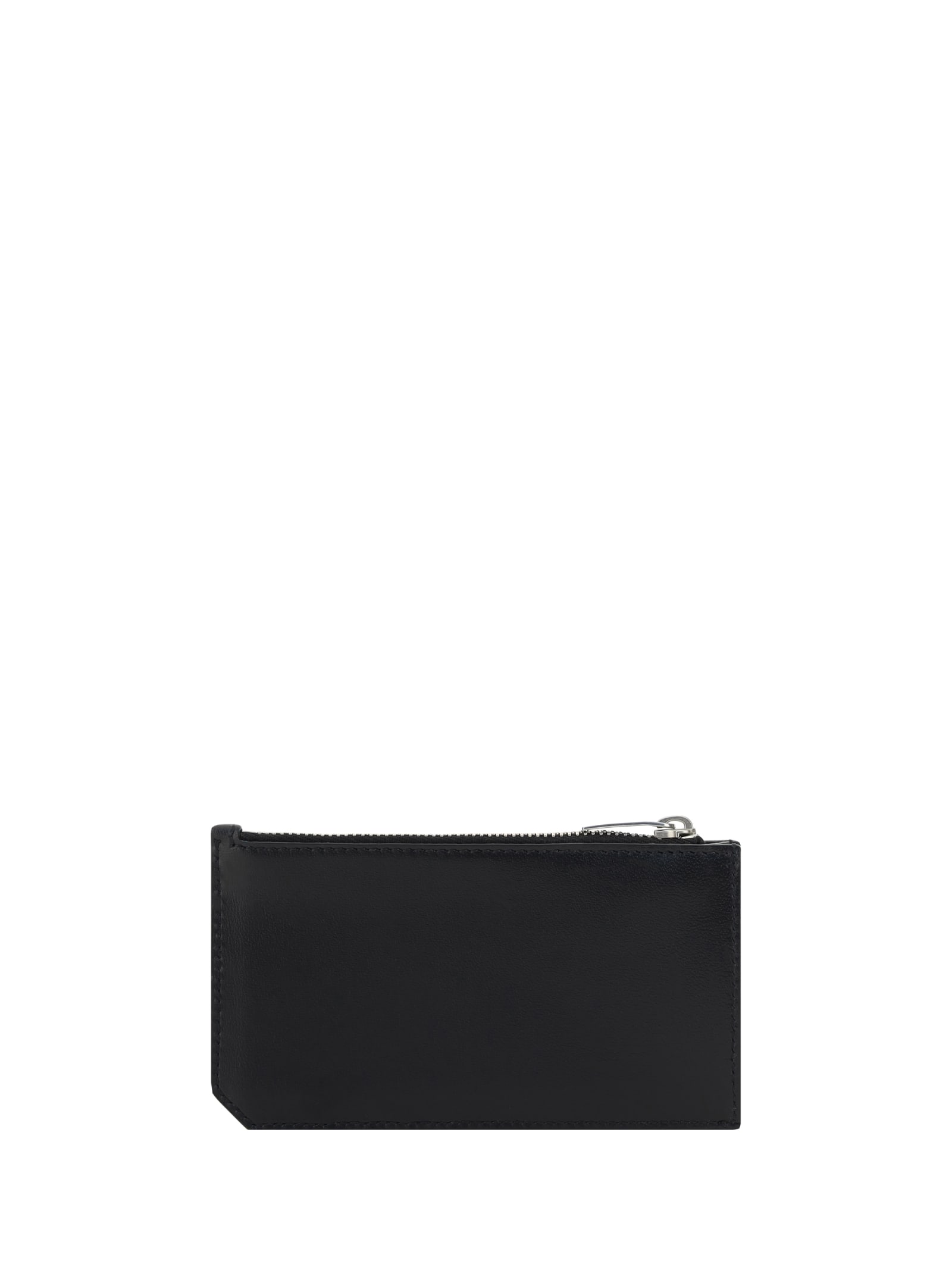 Saint Laurent Tiny Cassandre Fragments Cardholder In Black