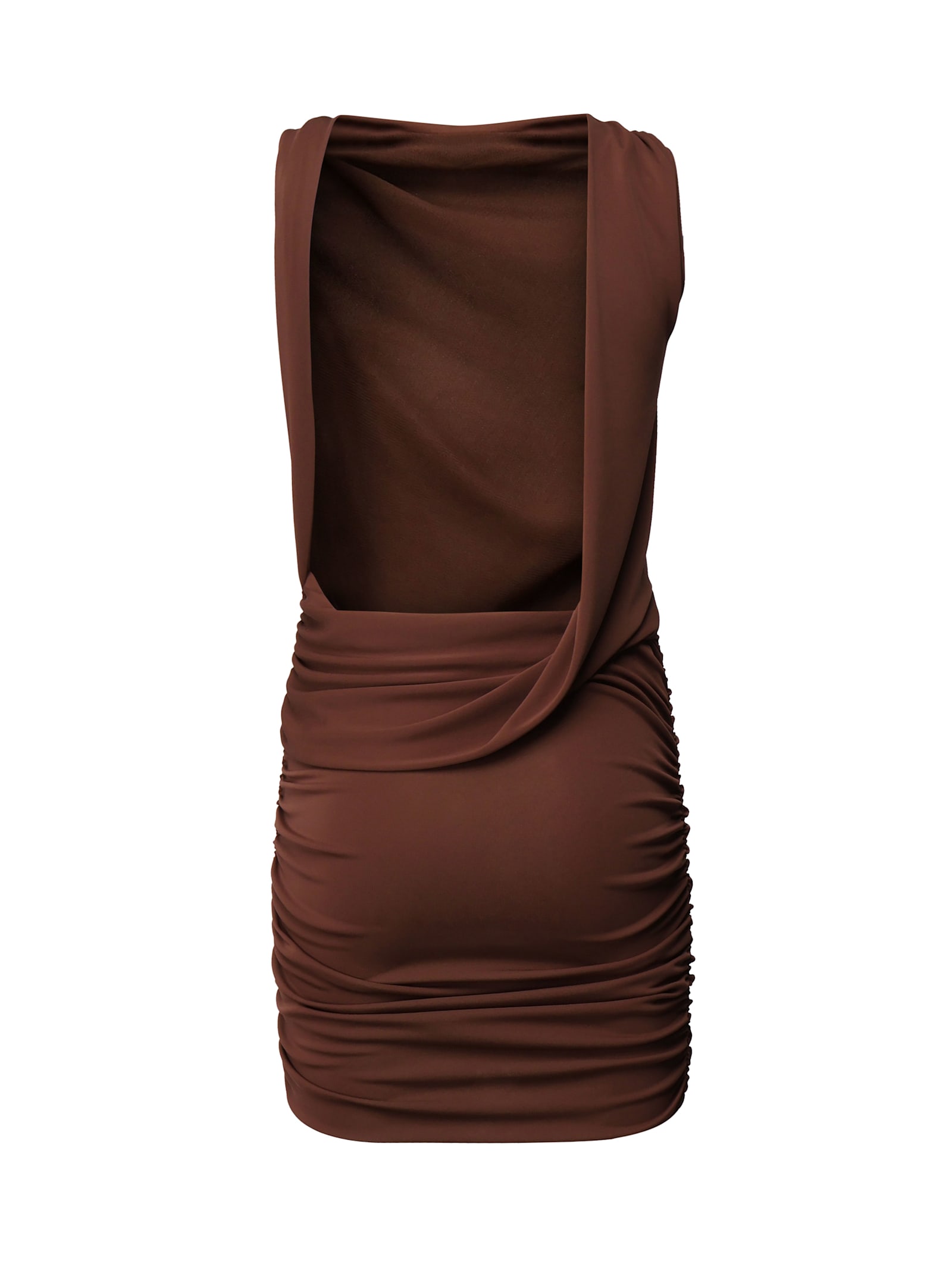 The Andamane Dress With Drape In Marrone