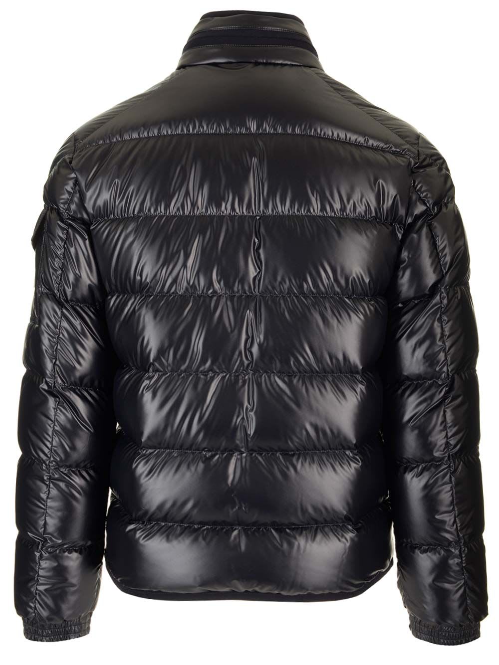 Shop Moncler Short Down Jacket Gourette In Blue