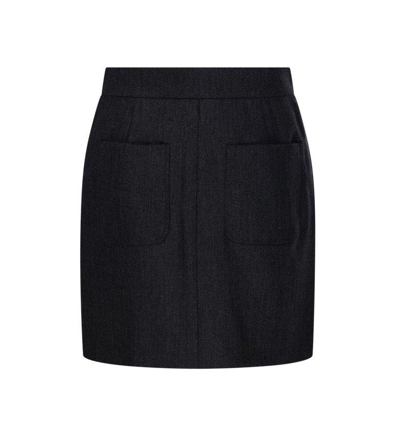 Max Mara High Waist Mini Skirt In Grey