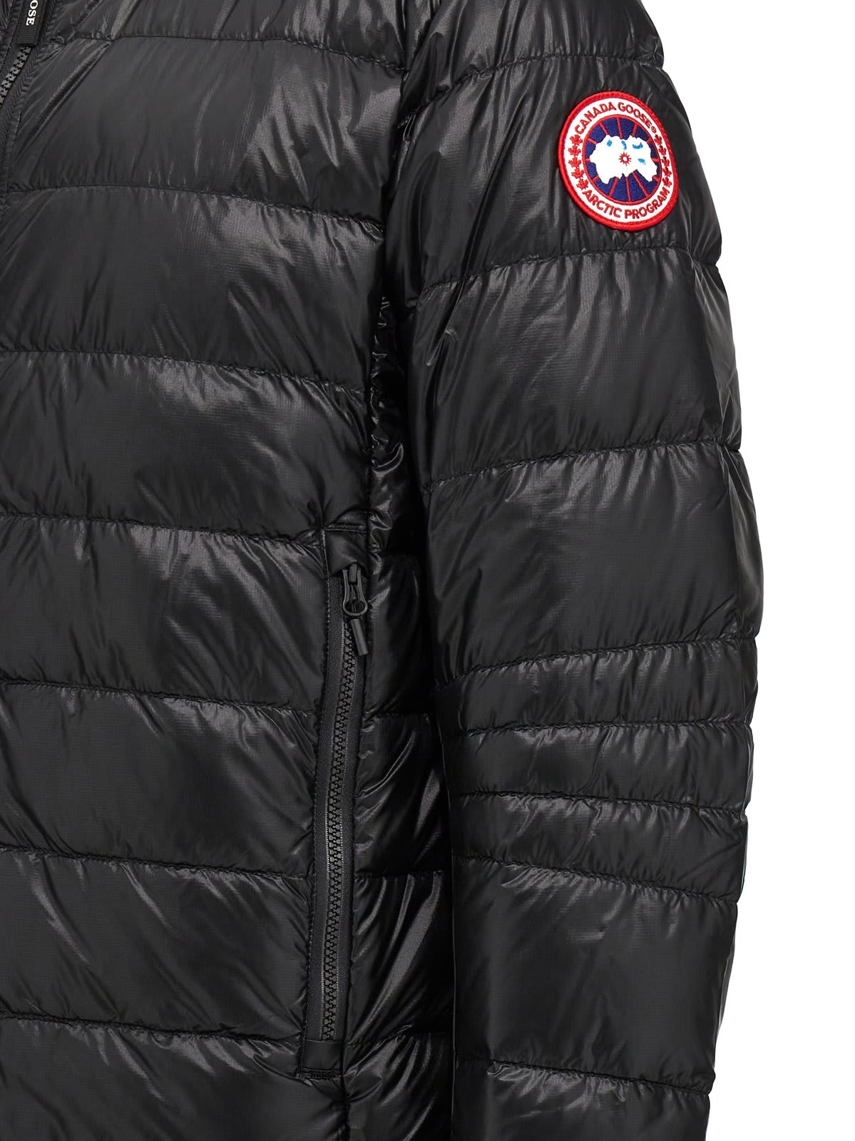 Shop Canada Goose Crofton Hooded Down Jacket In Black