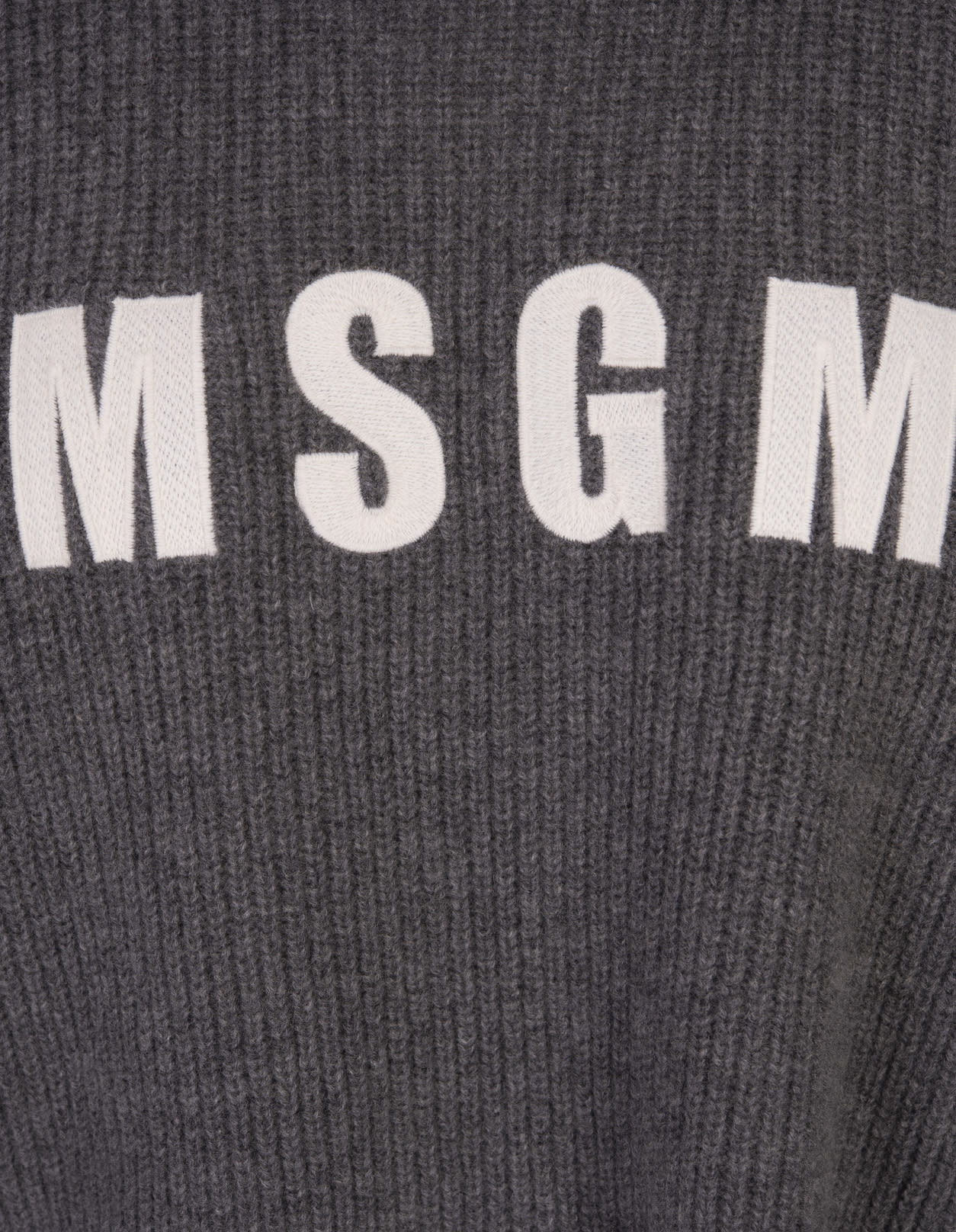 Shop Msgm Grey Wool Cashmere Hooded Sweater