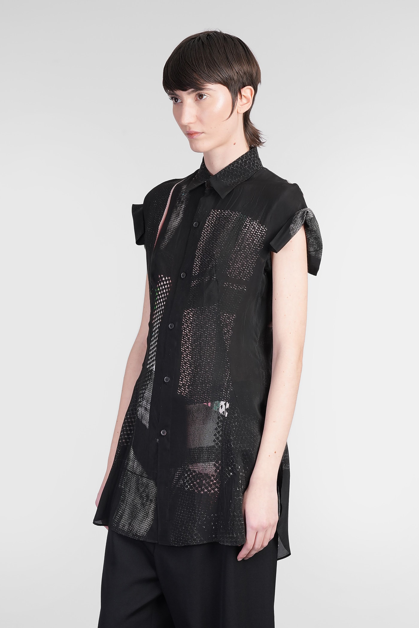 Yohji Yamamoto Shirt In Black Polyamide Polyester In Black