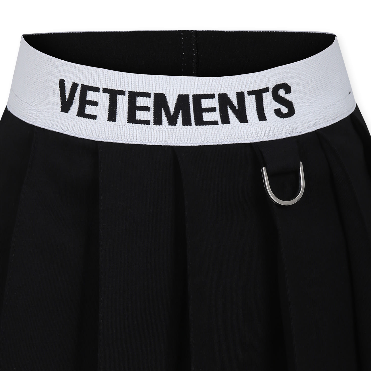 Vetements Black Skirt For Girl With Logo In Black