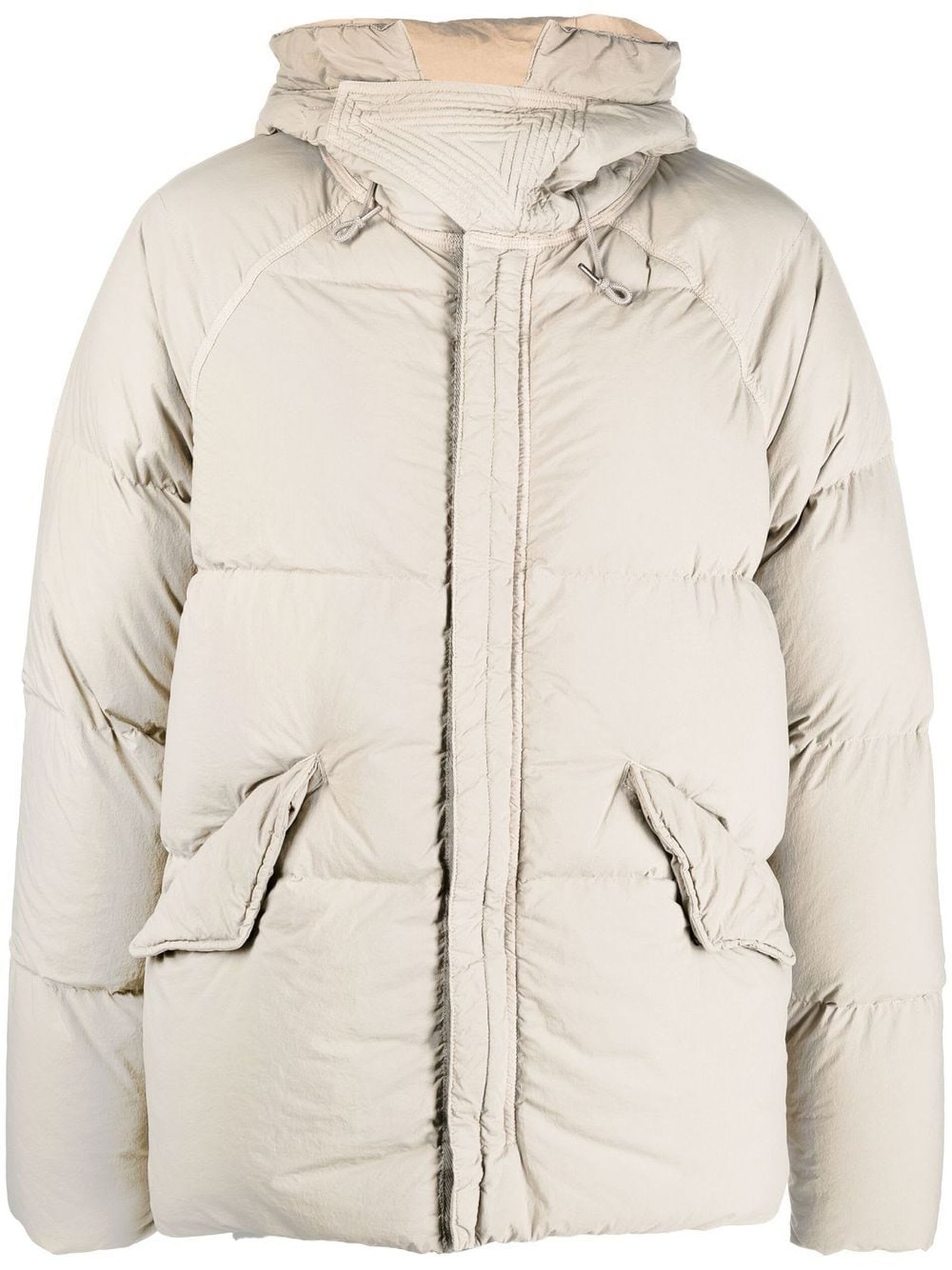 Ten C Padded Puffer Jacket In Beige