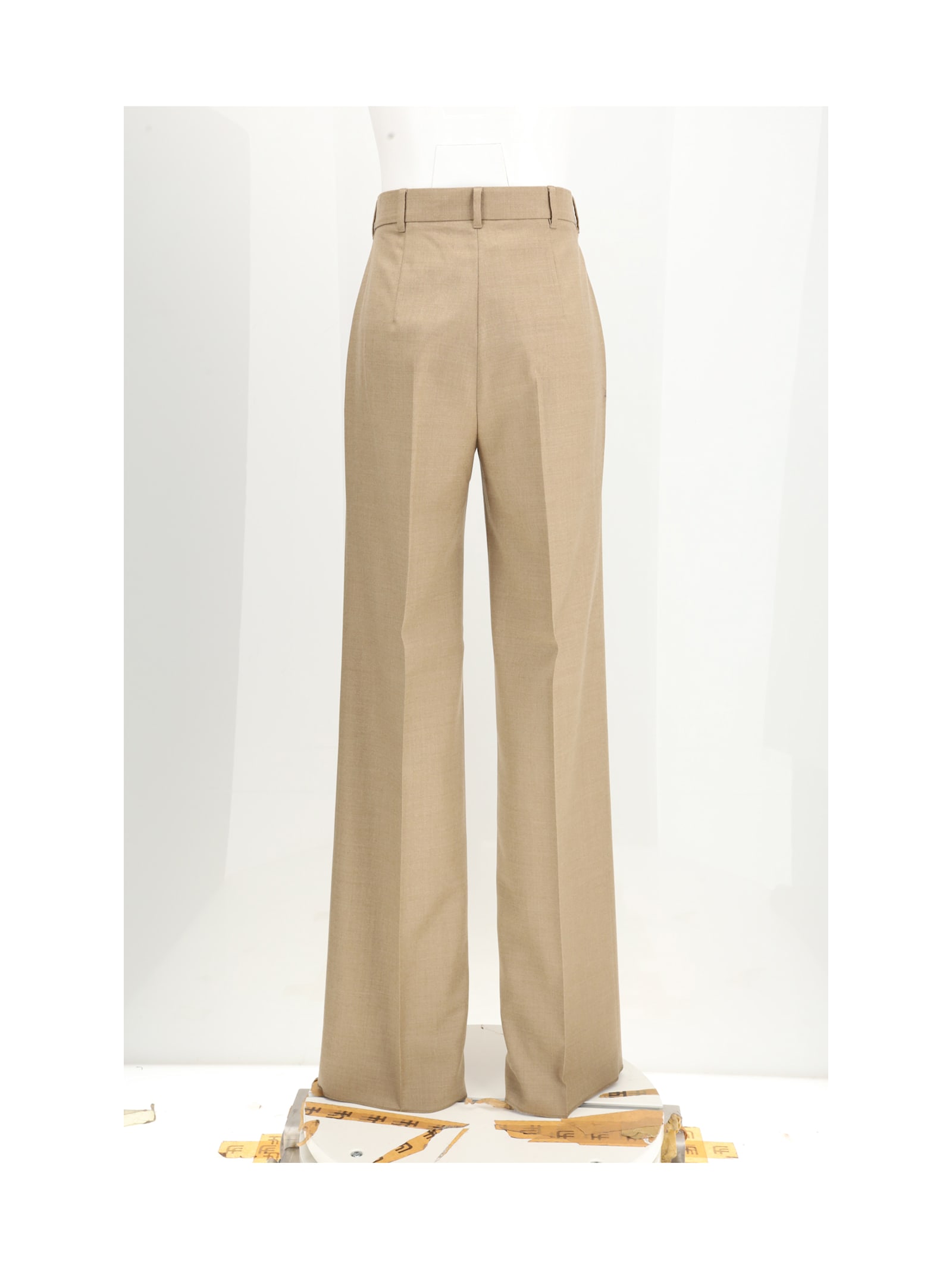 Max Mara Casual Pants With Belt Loops In Brown