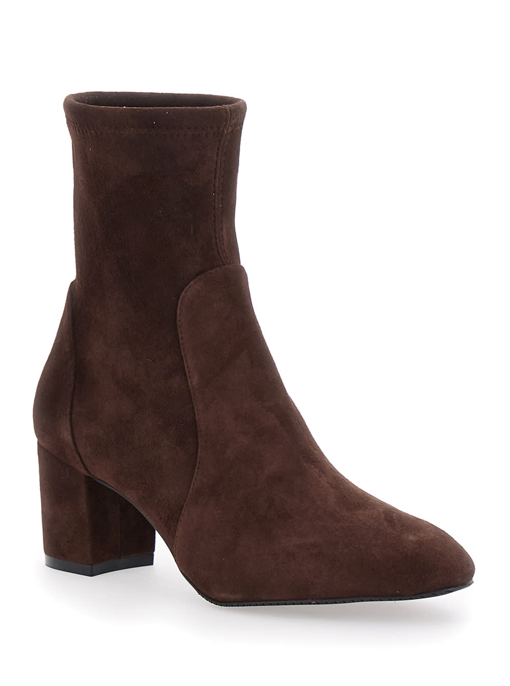 Stuart Weitzman Yuliana Brown Ankle Boots With Medium Block Heel In Ecoleather Woman